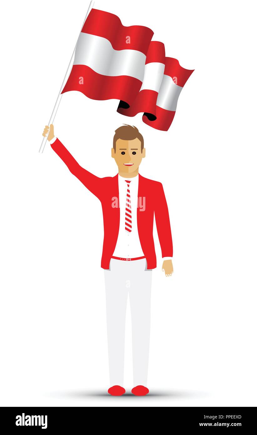 De brandir le drapeau de l'Autriche Illustration de Vecteur