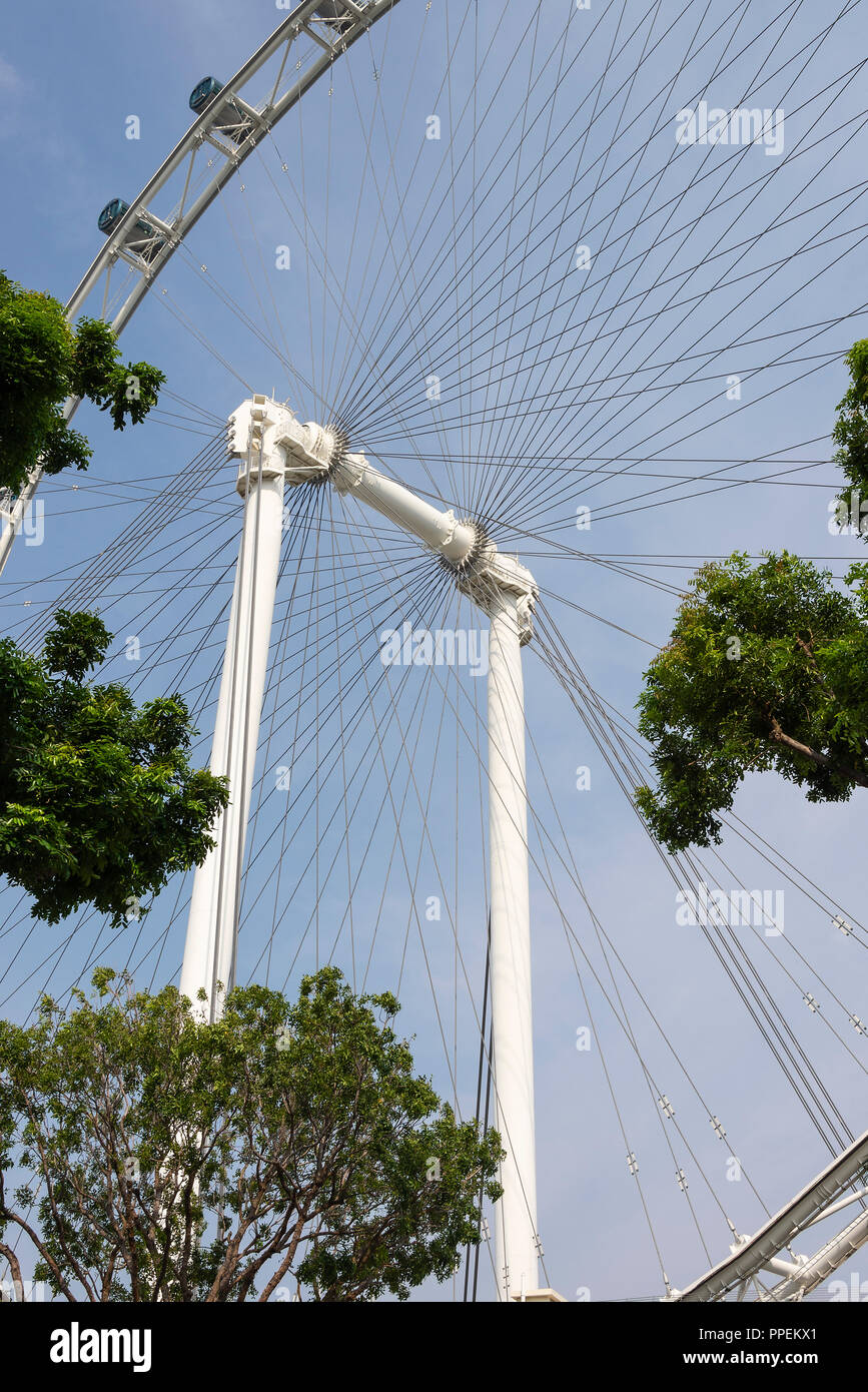 La grande roue Singapore Flyer Attraction touristique géant par Marina Bay au centre-ville de Singapour République de Singapour Asie Banque D'Images