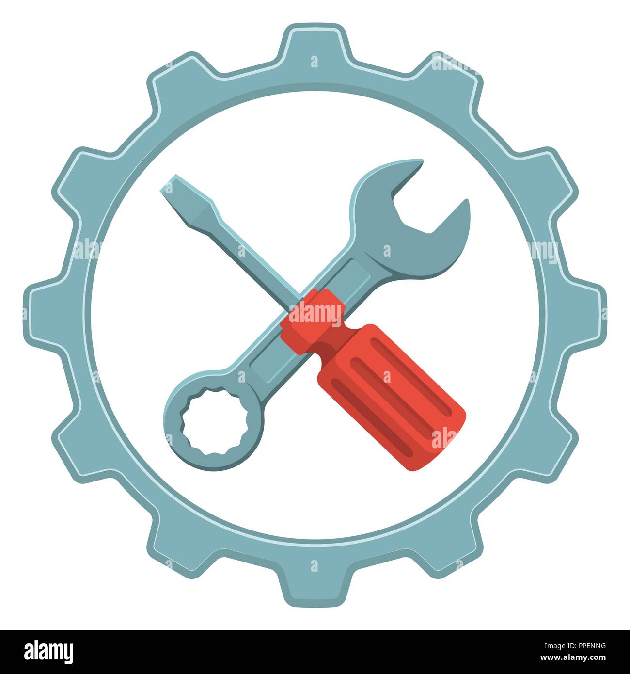 Logo Vector réparation. Outils, l'entretien, la réparation d'outils service  icône plate Image Vectorielle Stock - Alamy