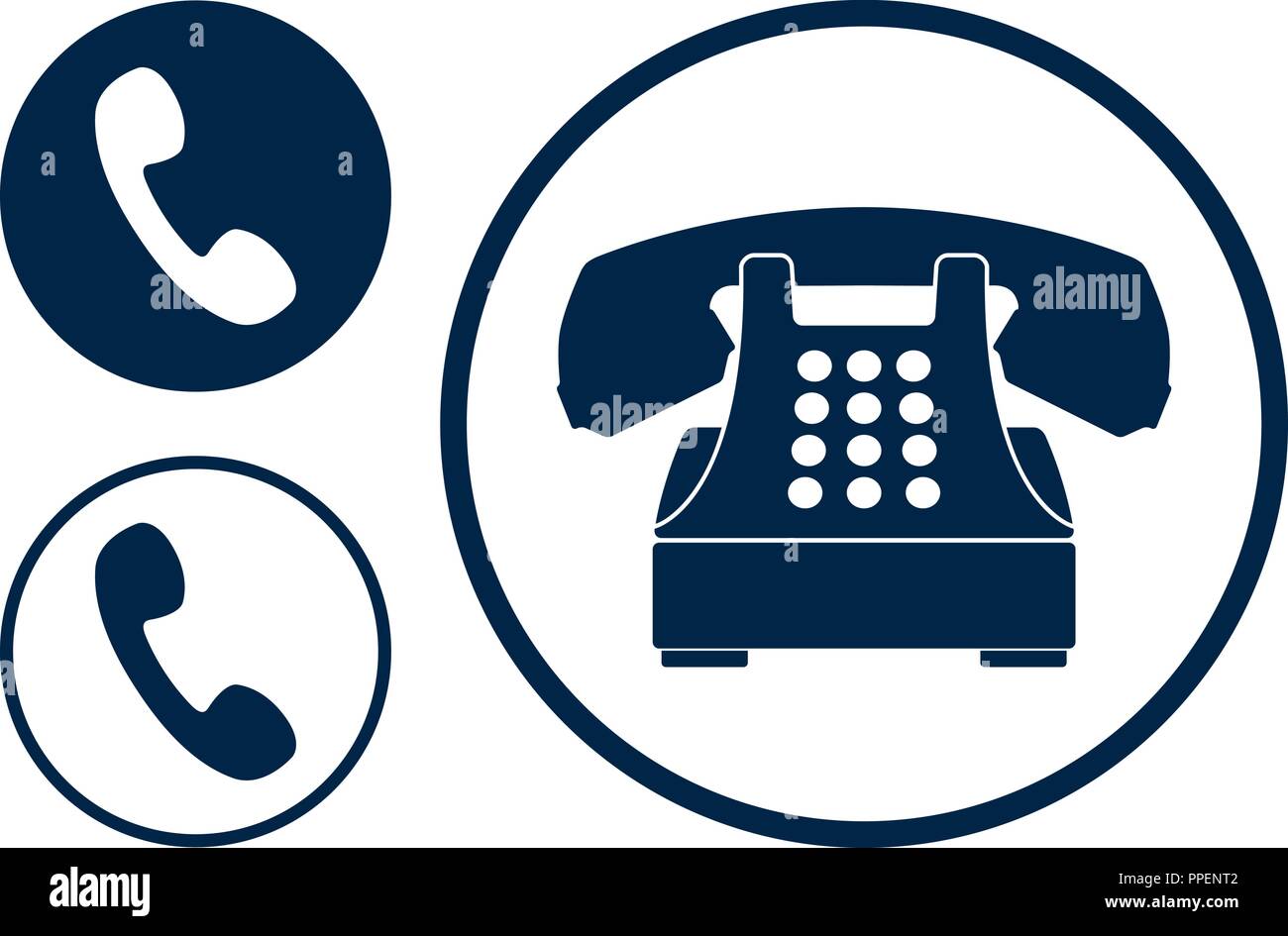 Télévision Téléphone icônes vectorielles isolé sur fond blanc Illustration de Vecteur