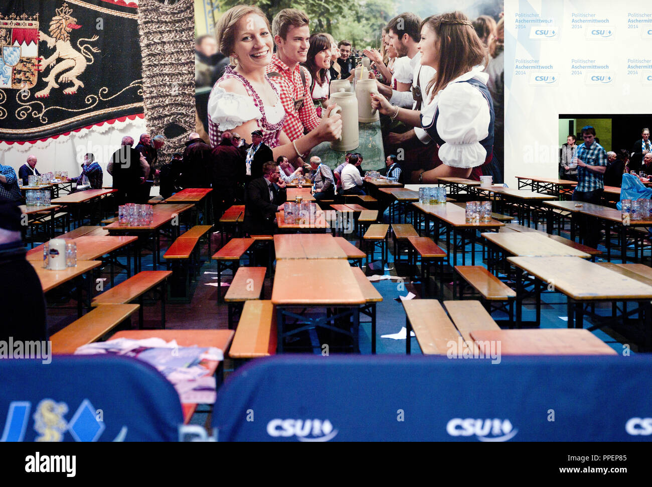 Fin de la volonté politique Le mercredi des cendres de CSU dans le Dreilaenderhalle à Passau Banque D'Images
