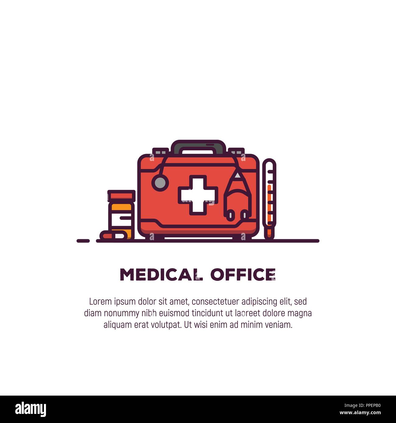 Bannière de cas médicaux Illustration de Vecteur
