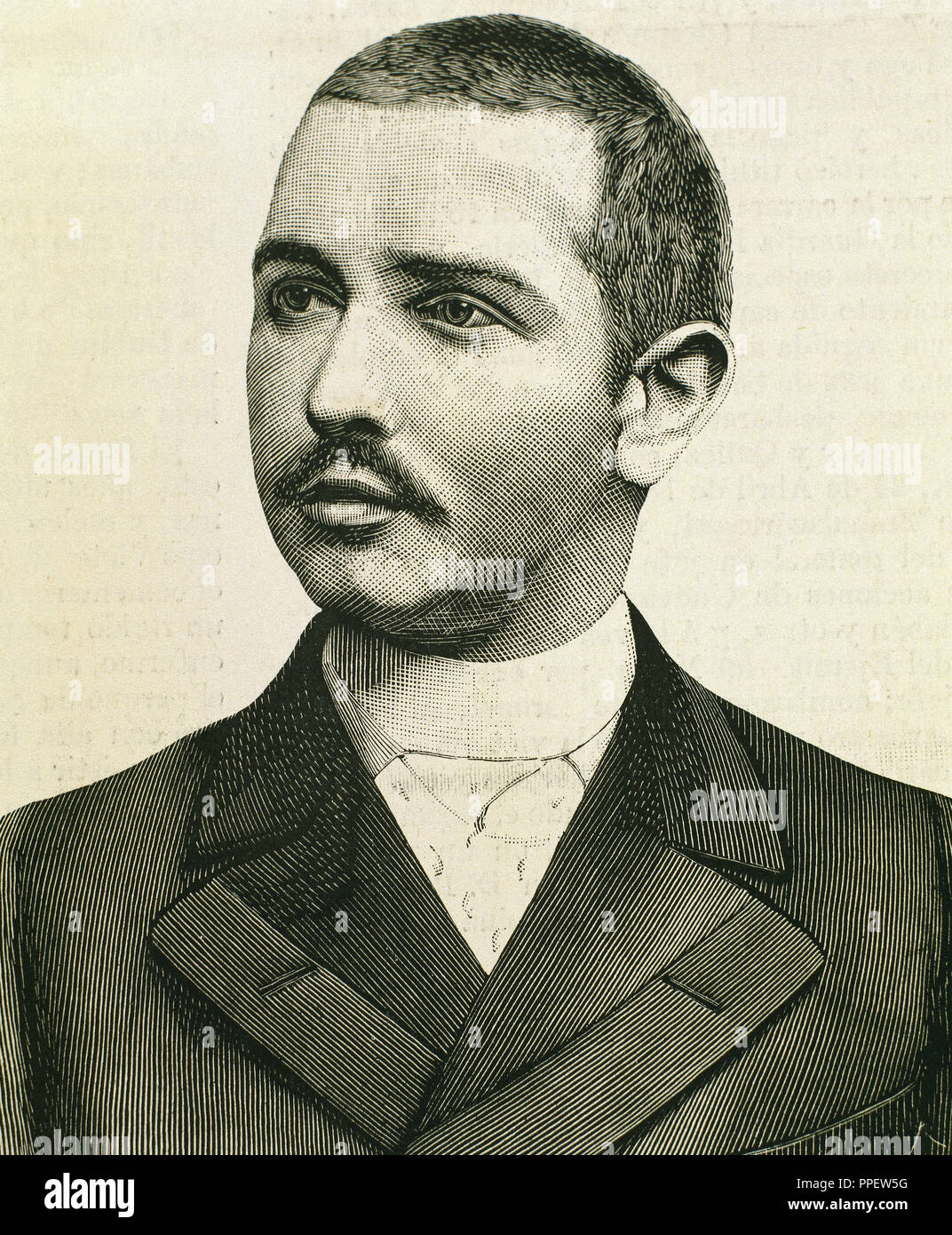 Abbas II d'Égypte (1874-1944). Dernière Khédive d'Egypte et le Soudan (1892-1914). La gravure. Banque D'Images