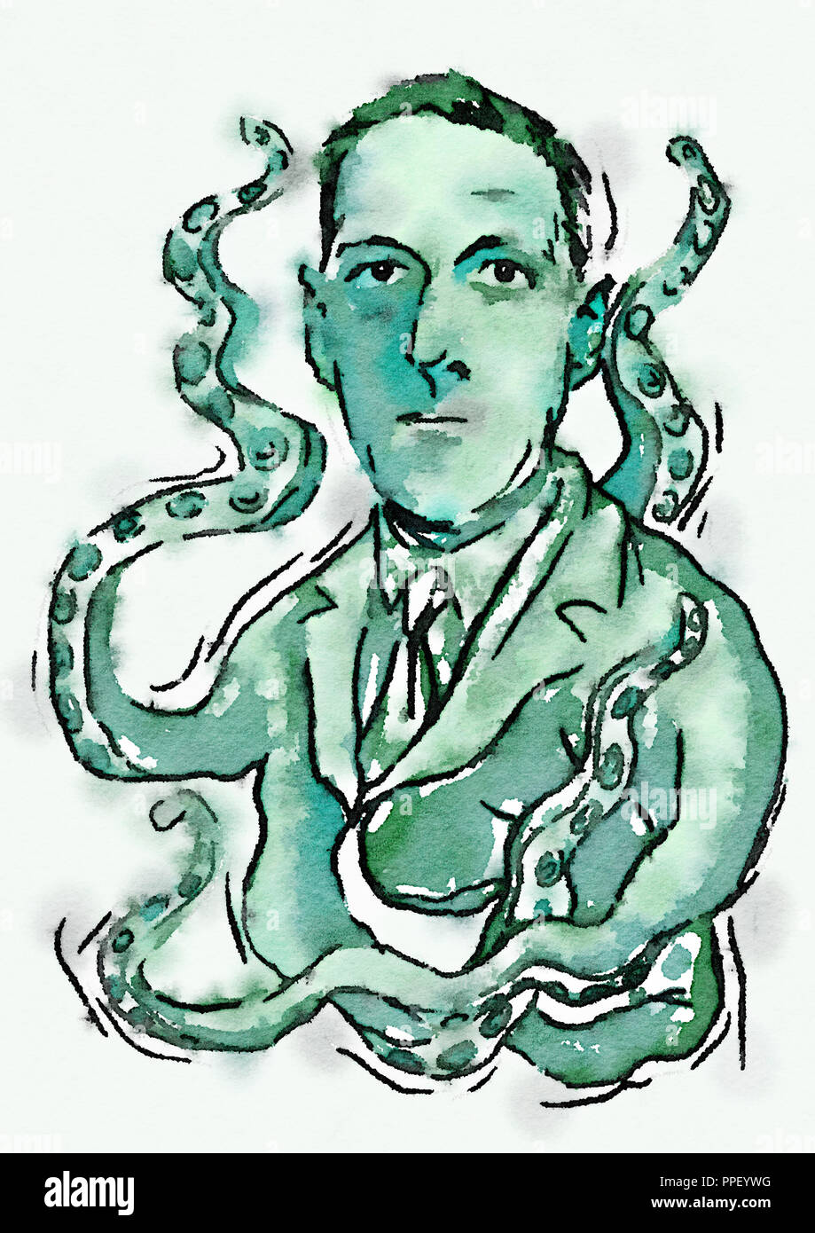 H.P. Lovecraft illustration Banque D'Images