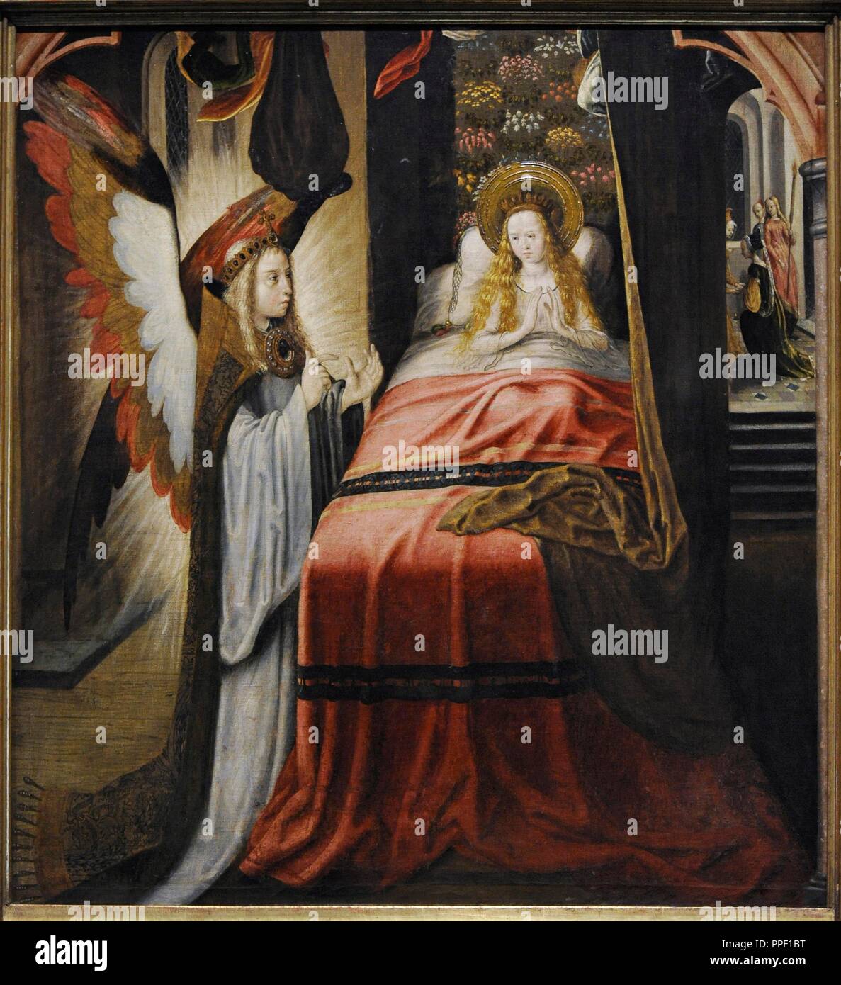 Maître de la légende de Sainte Ursule et de l'atelier (actif à Cologne, ca.1480/1490-ca.1510/1515). Apparition de l'ange, ca.1492-1496. Wallraf-Richart Museum. Cologne. L'Allemagne. Banque D'Images