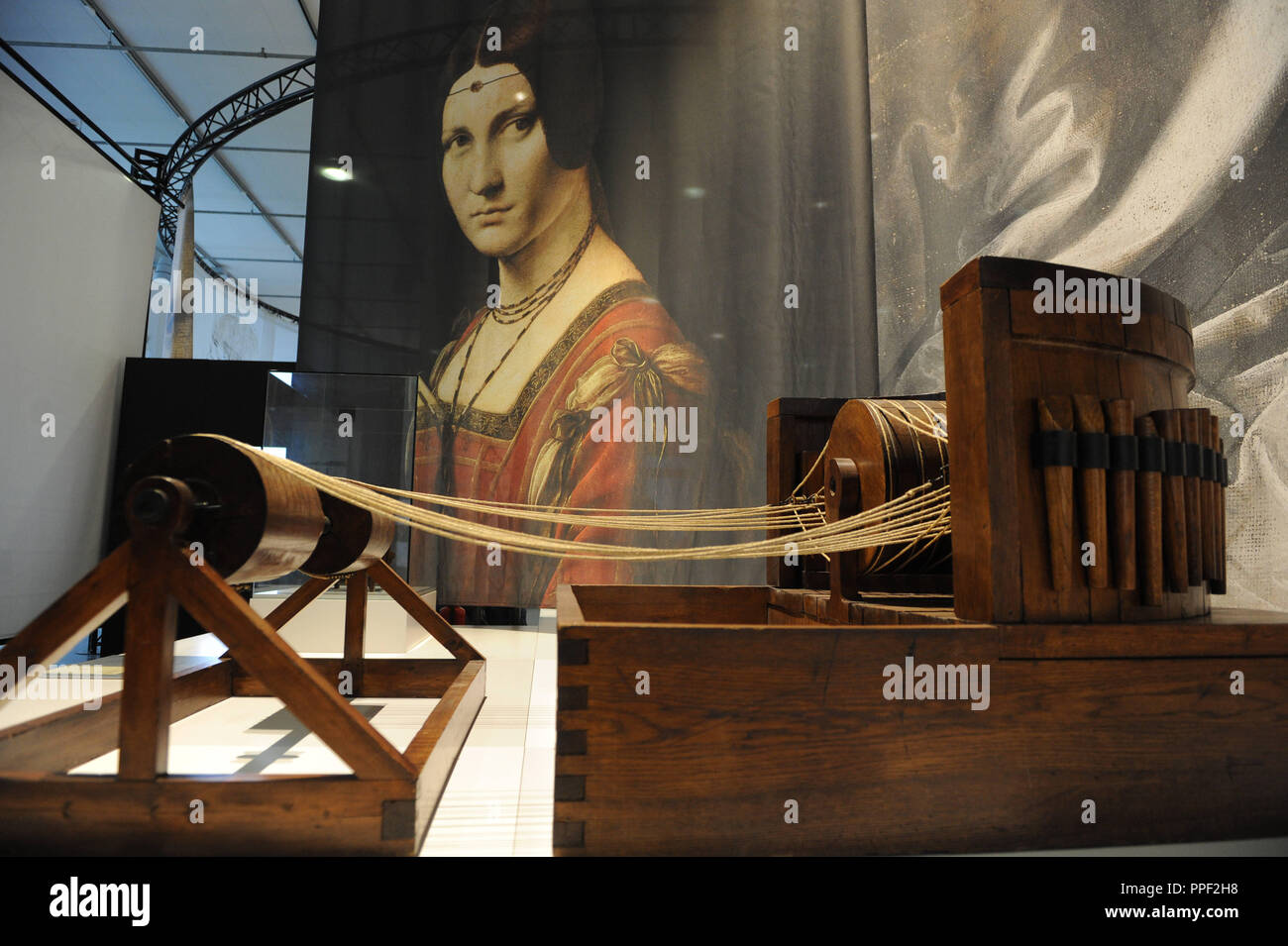 Exposition spéciale 'Leonardo da Vinci' dans le Deutsches Museum de Munich, Allemagne Banque D'Images