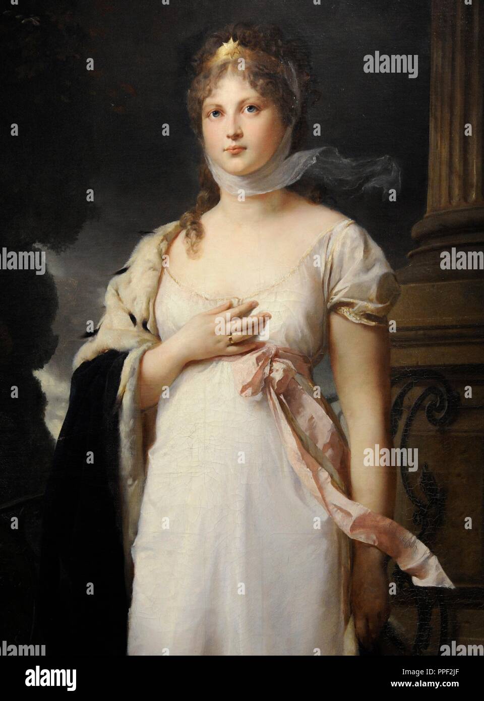 La reine Louise de Prusse (1776-1810). Portrait par Gustav Richter (1823-1884), 1879. Détail. Musée Wallraf-Richartz. Cologne. L'Allemagne. Banque D'Images