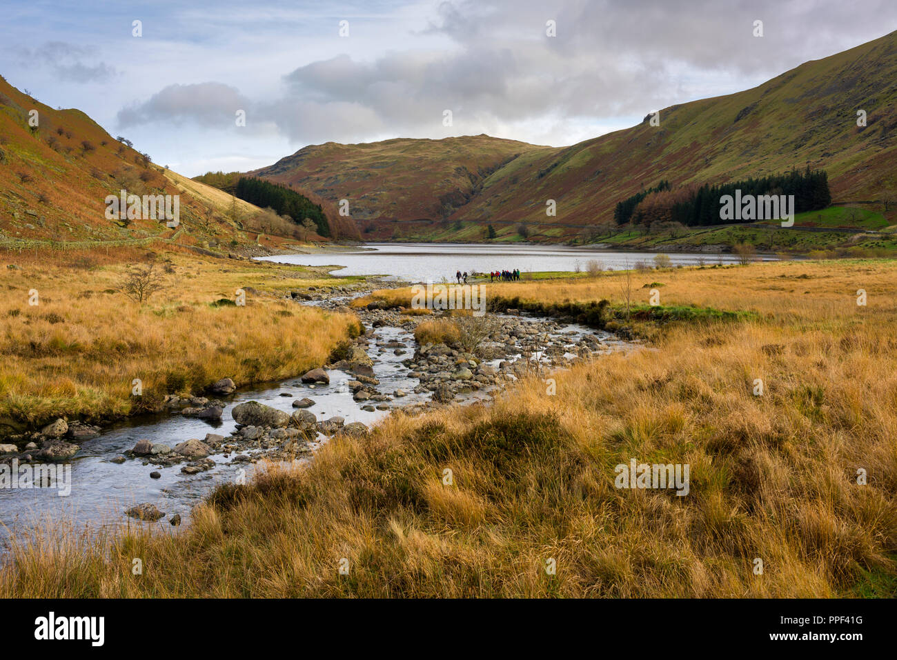 Beck et Mardale Haweswater Réservoir à Mardale tête dans le Parc National du Lake District, Cumbria, Angleterre. Banque D'Images