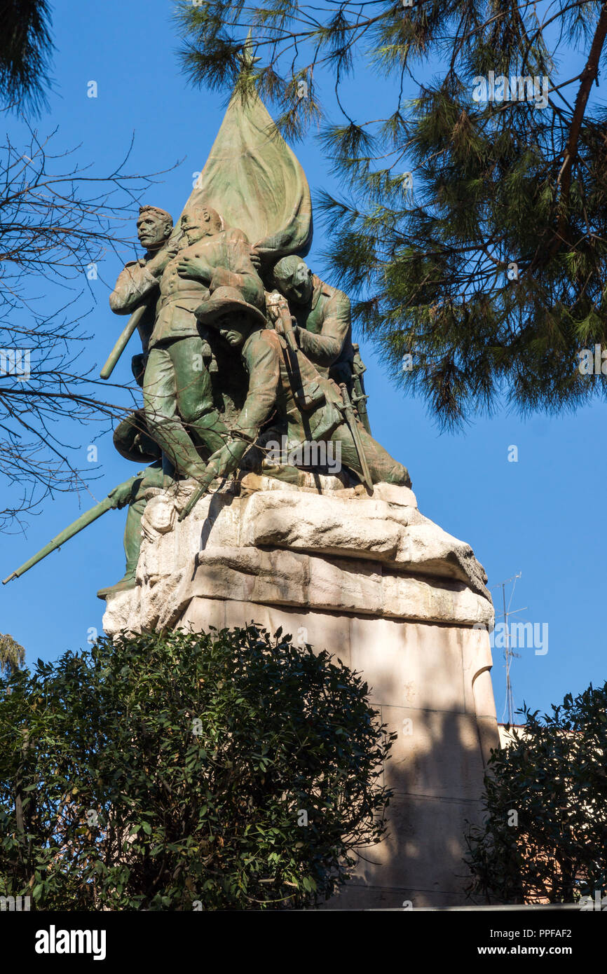 MADRID, ESPAGNE - 22 janvier 2018 : Monument au général Vara de Rey et les Héros de Caney dans Ville de Madrid, Espagne Banque D'Images