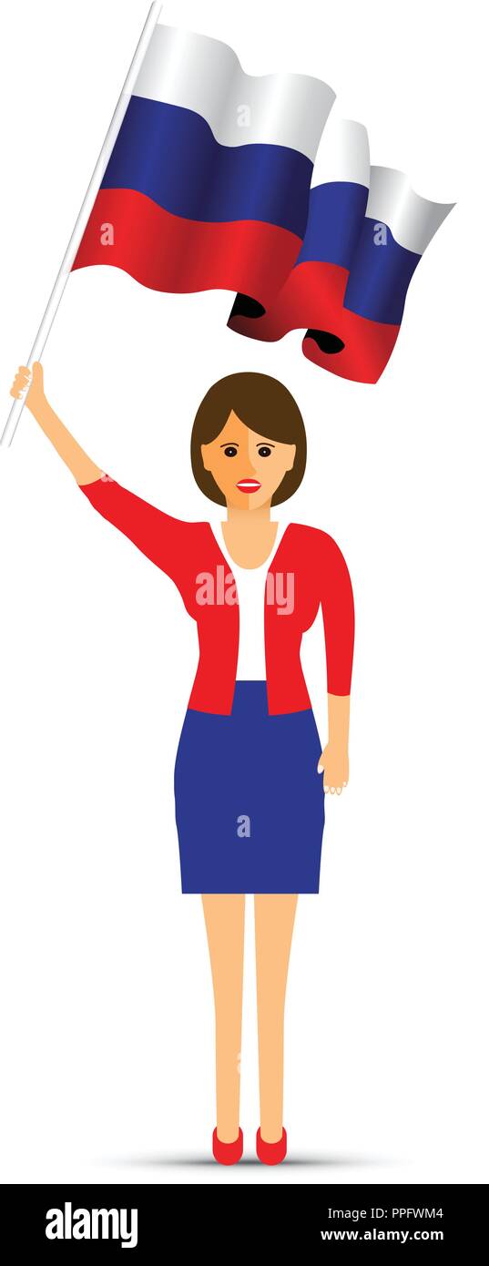 De brandir le drapeau de la Russie Illustration de Vecteur