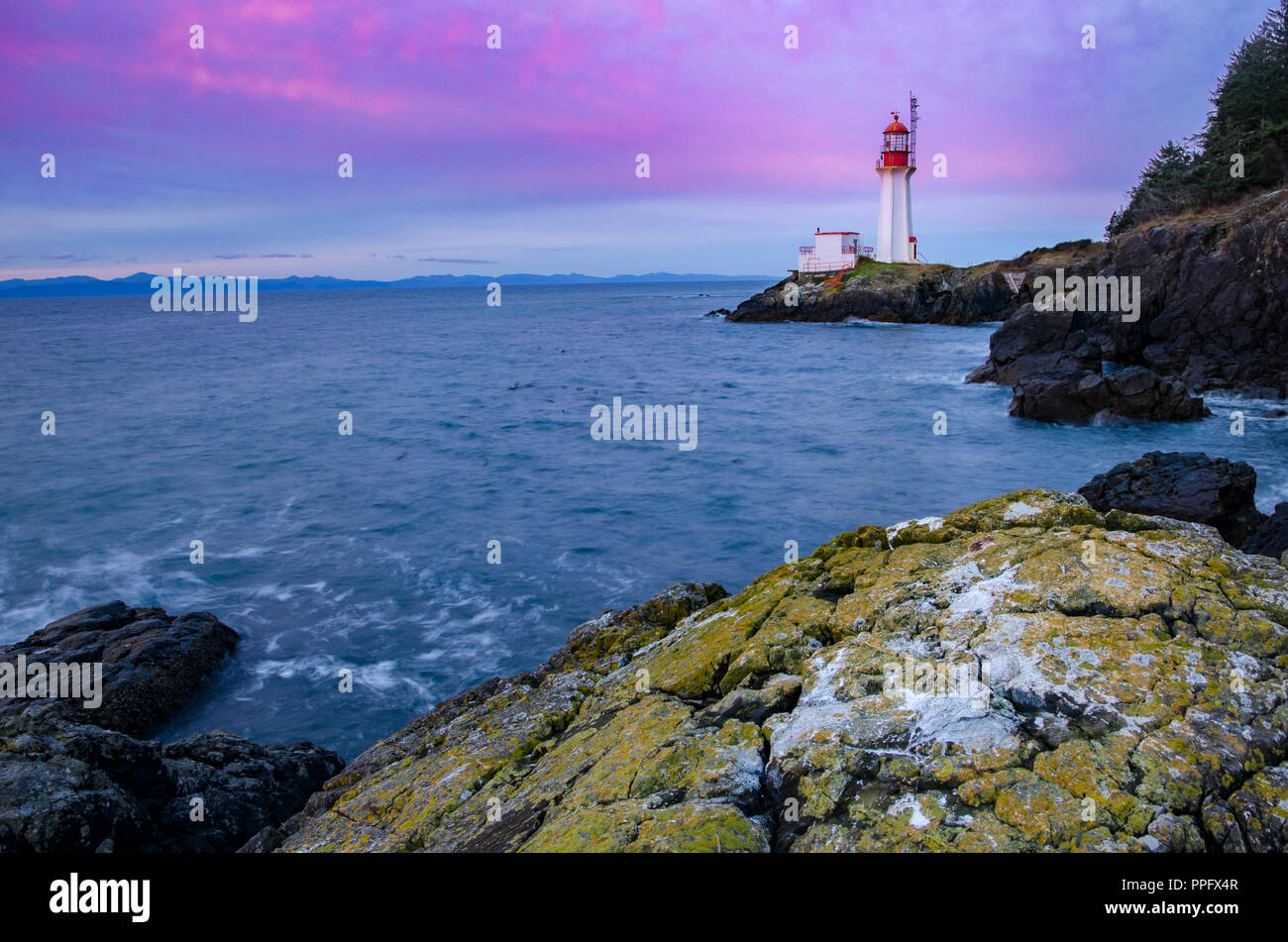 Sheringham Point Lighthouse, Shirley, British Columbia, Canada Banque D'Images