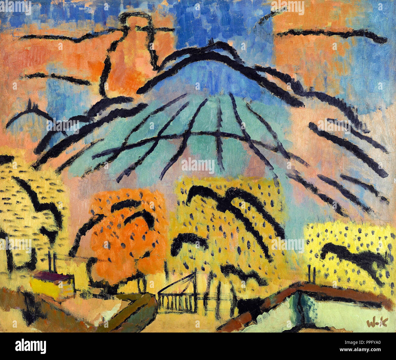 Johann Walter-Kurau - montagne près de Metzinger 1925 Huile sur toile. Musée d'Art National de Lettonie, Riga, Lettonie. Banque D'Images