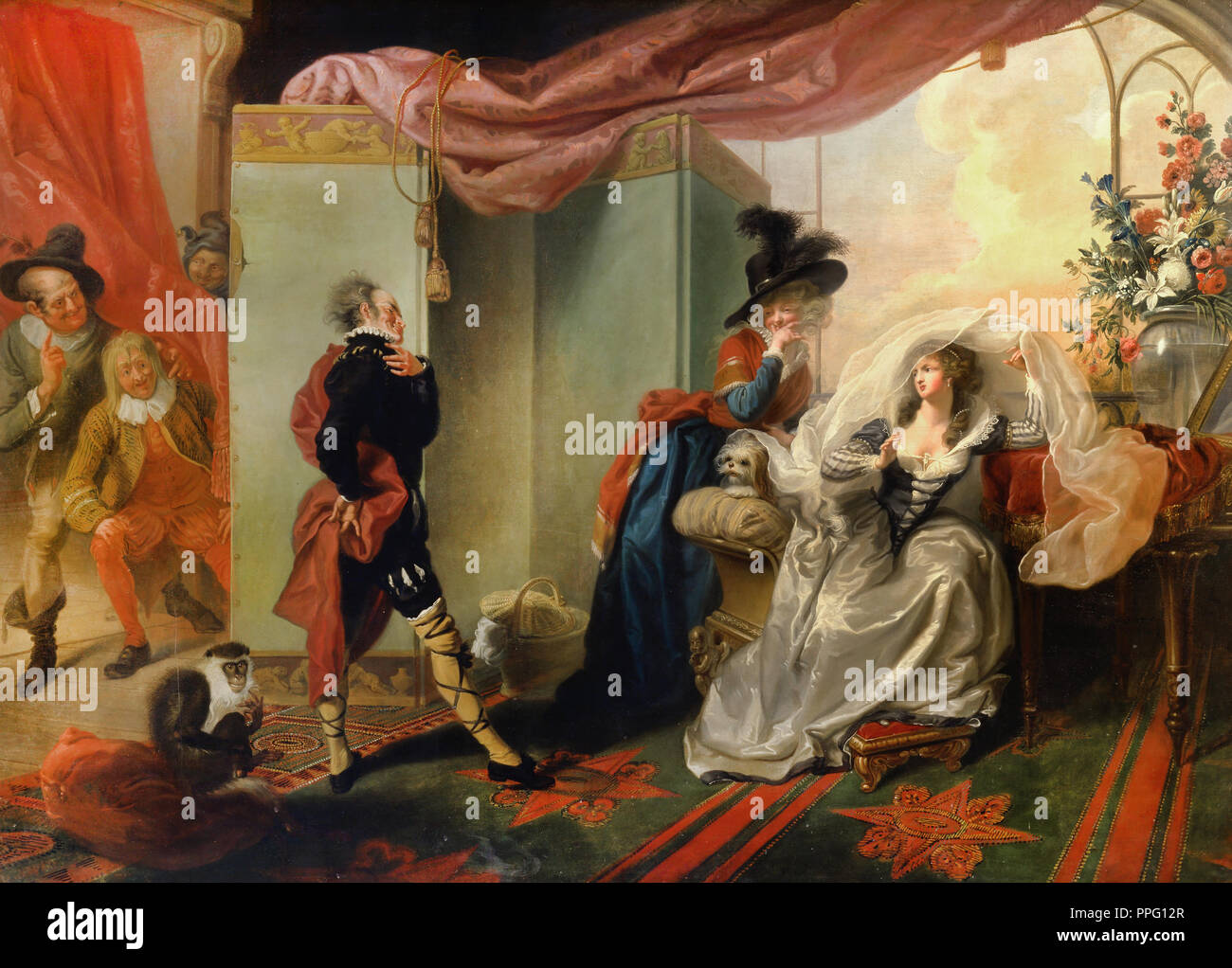 Johann Heinrich Ramberg - Olivia, Maria et Malvolio de 'La Nuit des rois", Acte III, scène iv. 1789 Huile sur toile. Yale Center for British Art, New Hav Banque D'Images