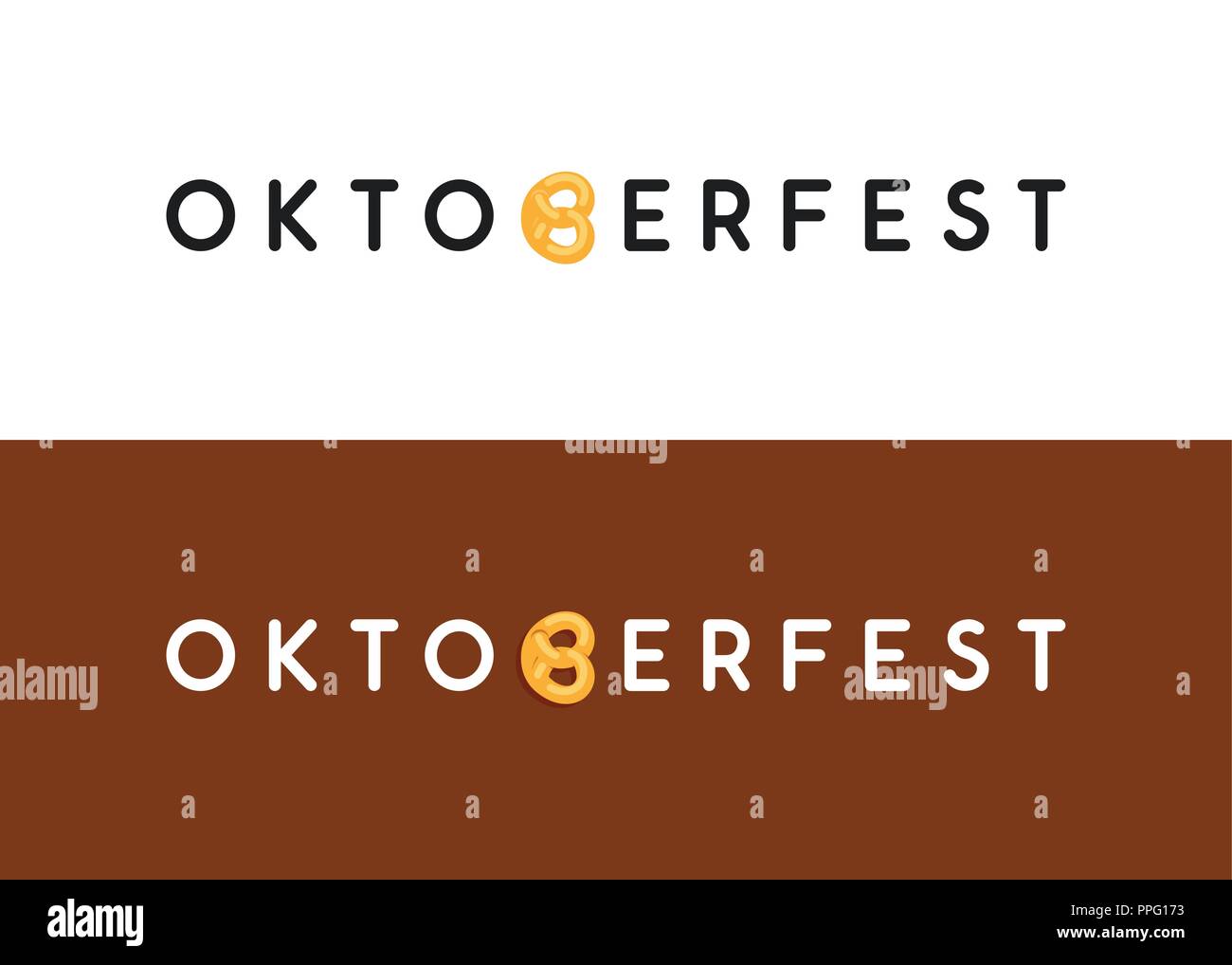 Oktoberfest typographie logo pour site Web ou d'une brochure en-tête et pied de page dans un style moderne et design. Illustration de Vecteur