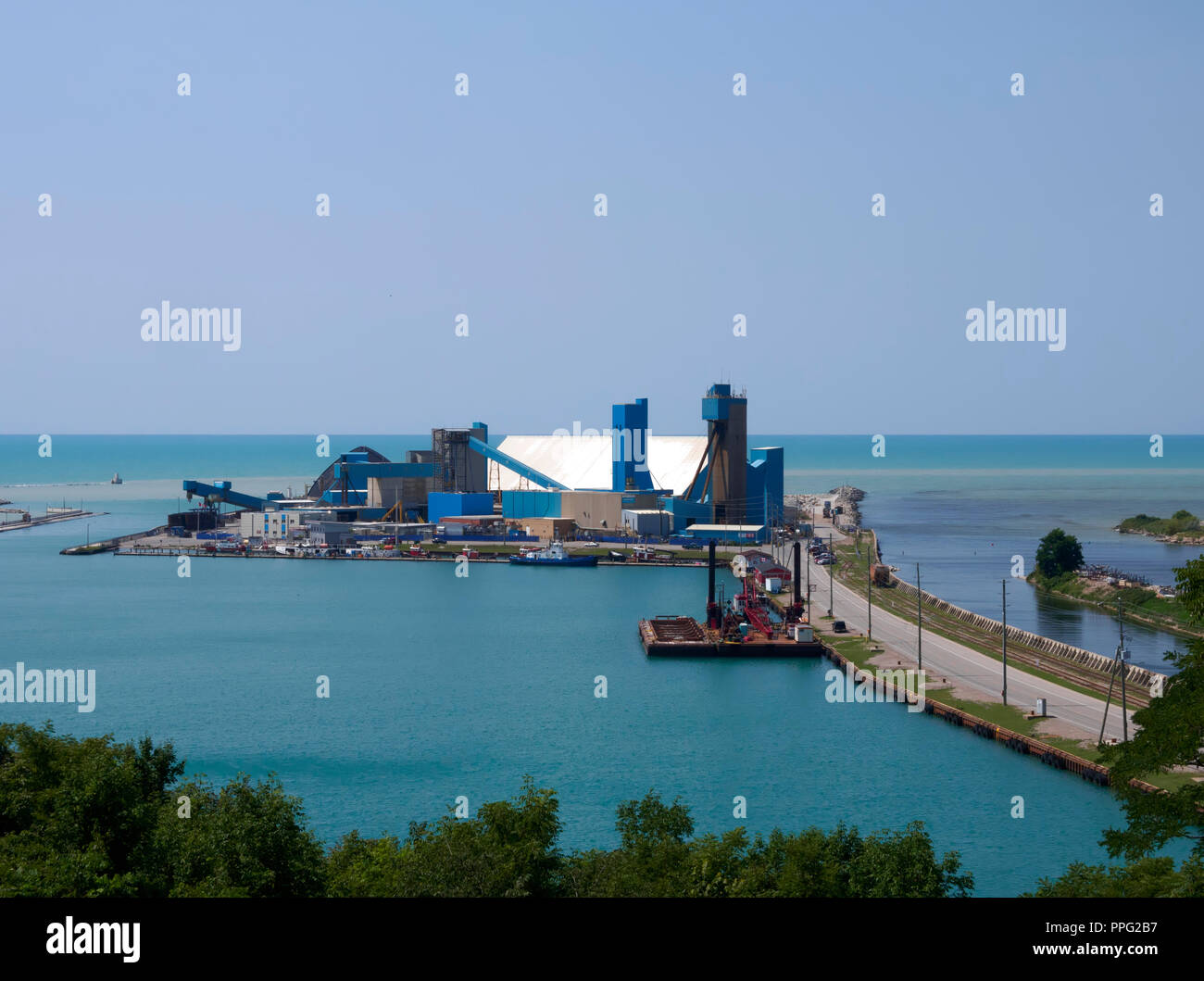 Mine de sel, Port de Goderich, Ontario Banque D'Images
