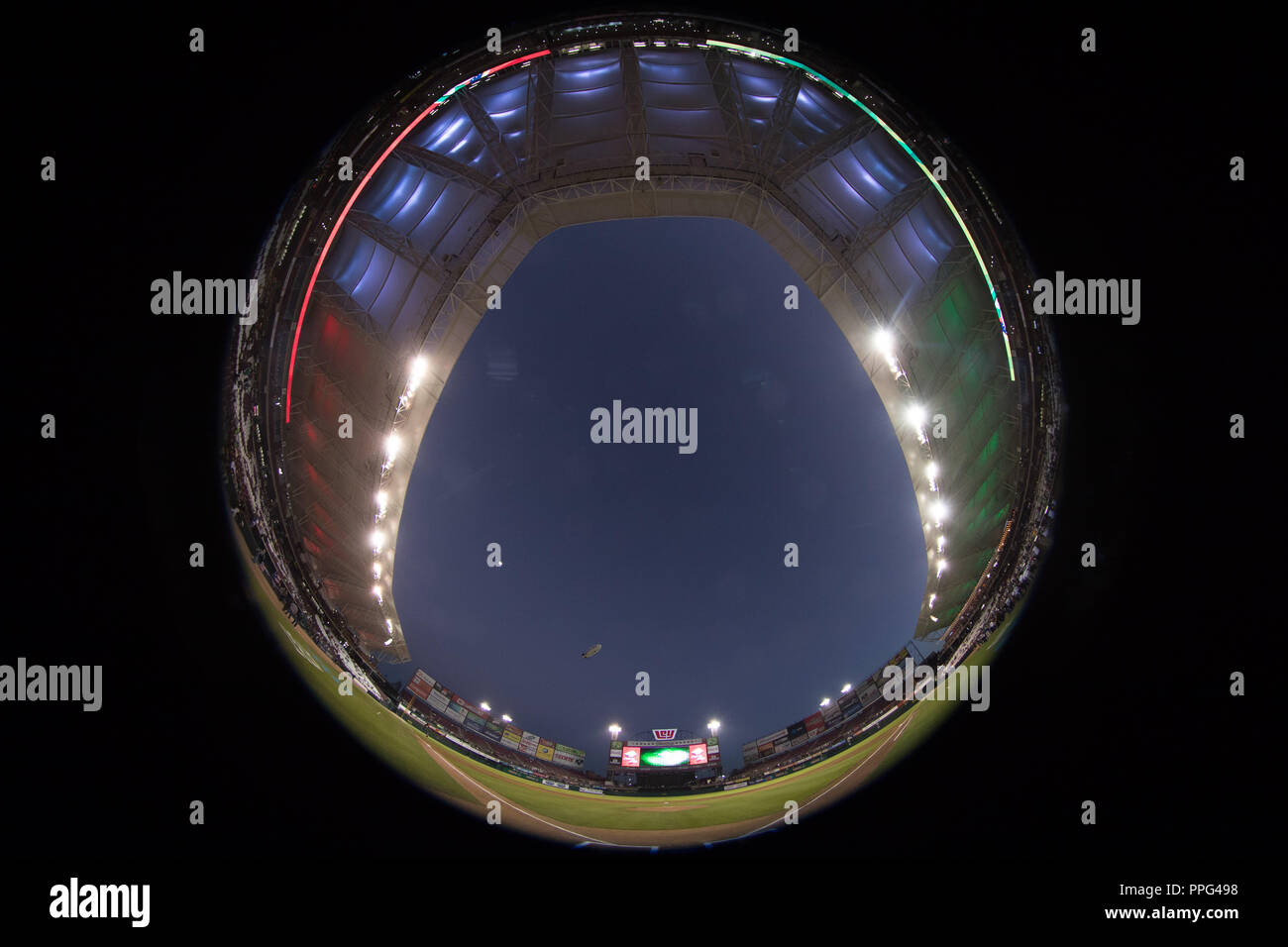 Aspectos del Nuevo estadio de Tomateros , previo al encuentro de Las Aguilas de Mexicali de Mexico vs Los Criollos de Caguas de Puerto Rico, durante Banque D'Images