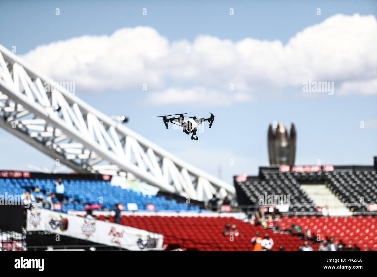 DRONE. 'Acciones, durante el partido de beisbol entre Criollos de Caguas de Puerto Rico contra las Águilas Cibaeñas de Republica Dominicana, durante l Banque D'Images