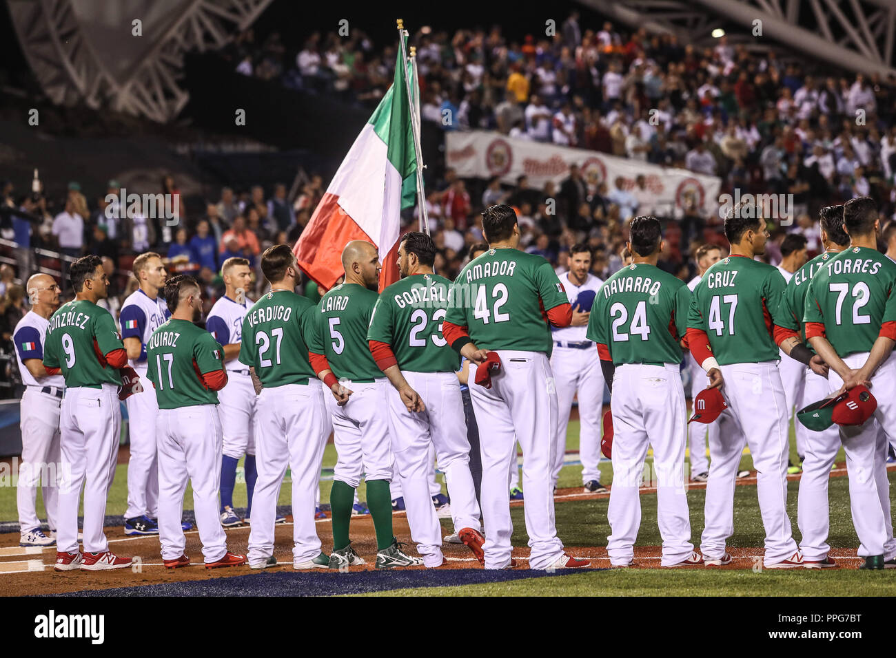 L'équipe du Mexique. Equipo de Mexico. Edgar Gonzalez, Jésus Quiroz (17), Alex Verdugo (27), Brandon Laird (5), Adrian Gonzalez (23), Japhet Amador (42), Banque D'Images