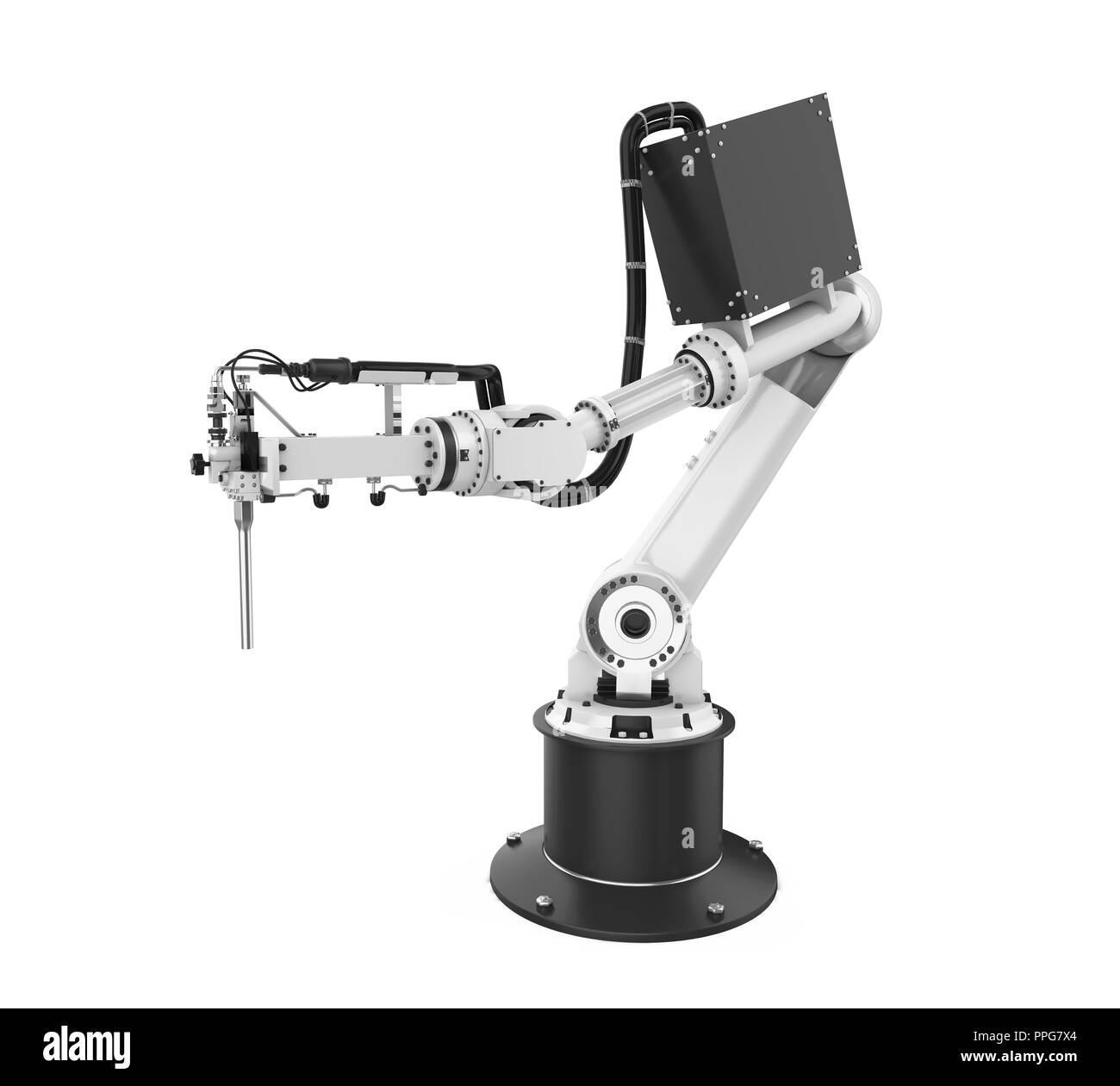 Bras robotique Isolated Banque D'Images