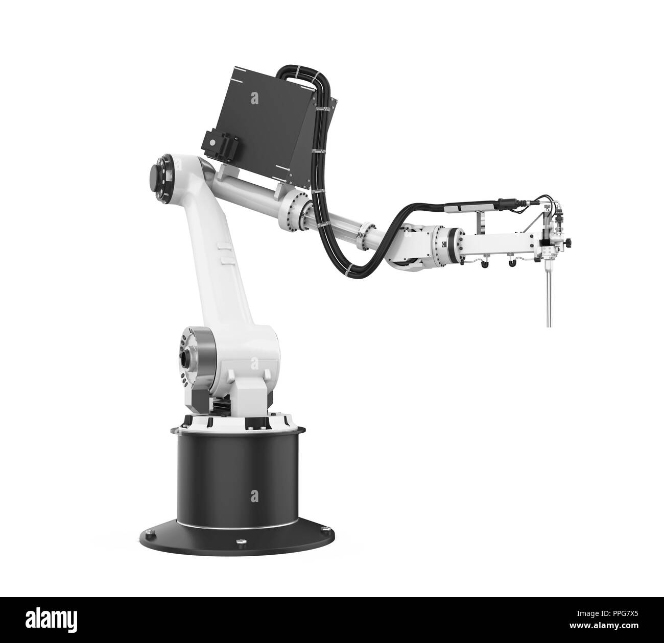 Bras robotique Isolated Banque D'Images