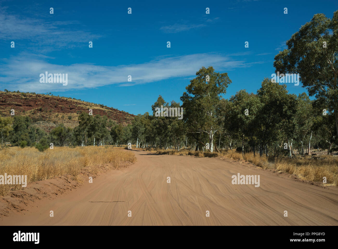 Route vers Palm Valley, MacDonnell, Territoire du Nord, Australie Banque D'Images