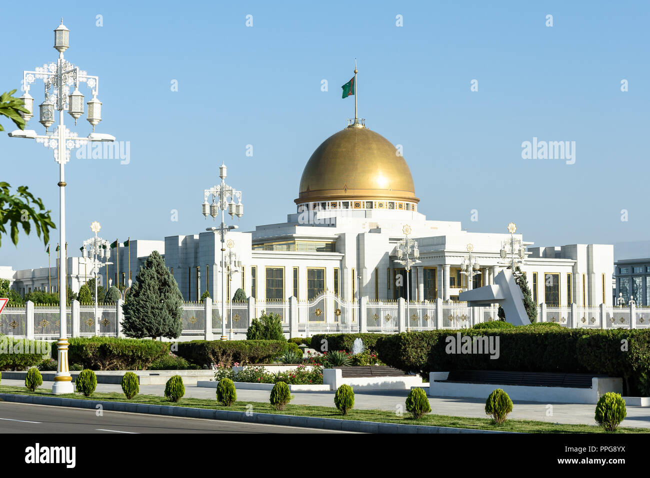 Palais présidentiel à Achgabat, au Turkménistan Banque D'Images