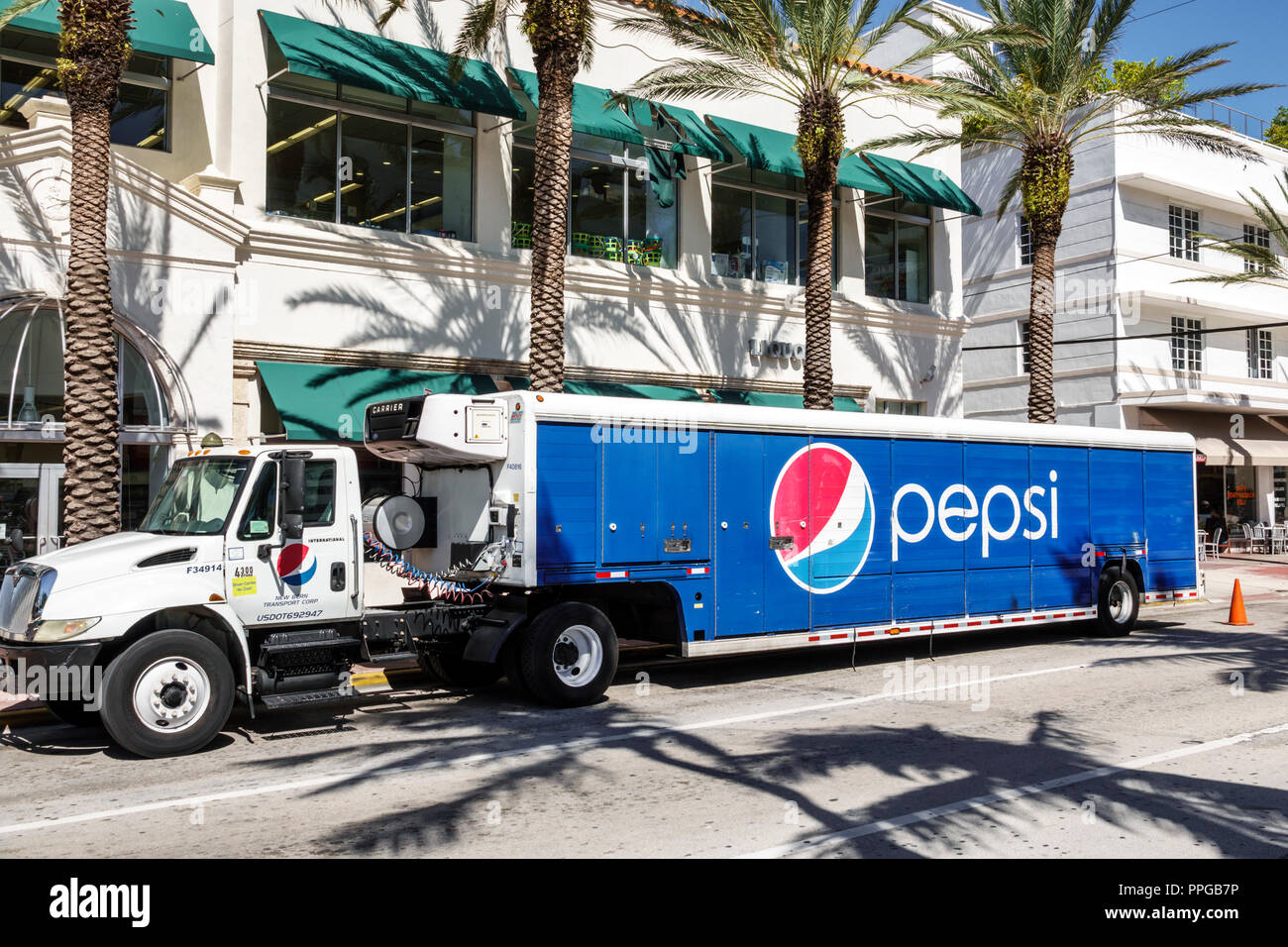 Miami Beach Florida,Pepsi,camion de livraison,FL180212196 Banque D'Images