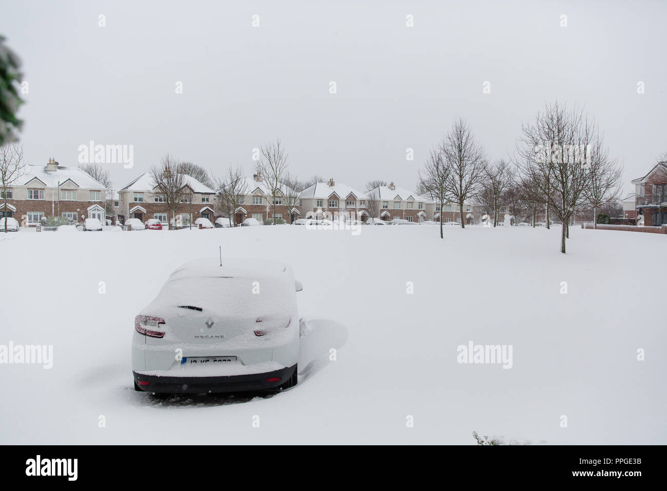 Offres et demandes de logement en neige à Celbridge, comté de Kildare, Irlande Banque D'Images