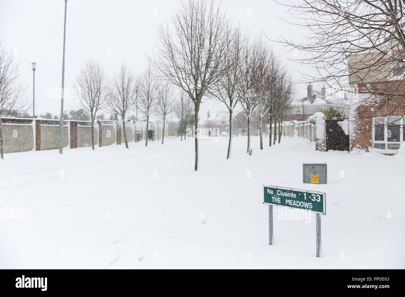 Offres et demandes de logement en neige à Celbridge, comté de Kildare, Irlande Banque D'Images
