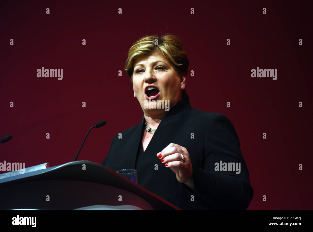 Liverpool, Royaume-Uni. 25 septembre 2018. Emily Thornberry Ombre premier secrétaire d'état. S'exprimant lors de la conférence du parti travailliste à Liverpool : Crédit Della Batchelor/Alamy Live News Banque D'Images