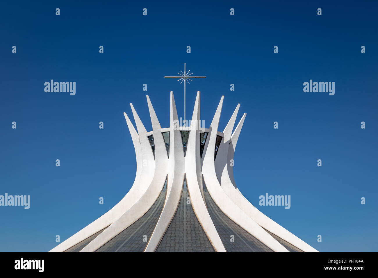 Détail de la cathédrale de Brasilia - Brasilia, Brésil Banque D'Images