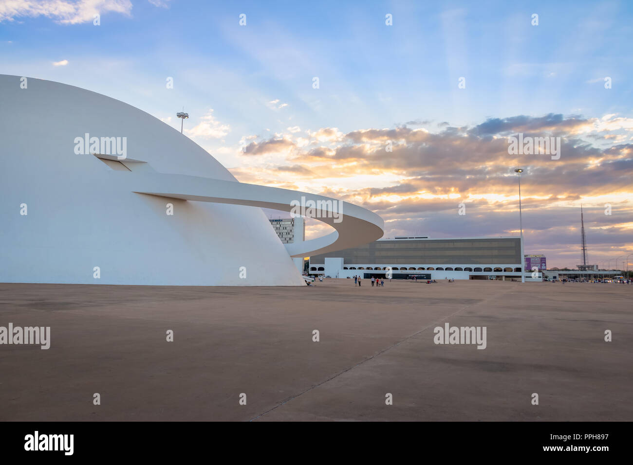 Musée national au coucher du soleil - Brasilia, Brésil Banque D'Images