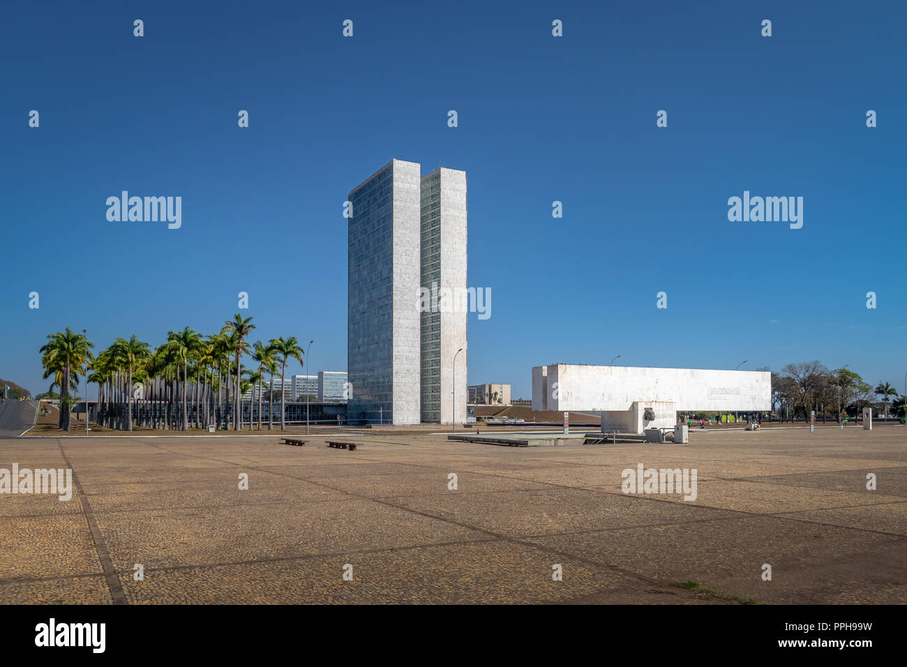 Trois puissances Plaza (Praca dos Tres Poderes) - Brasilia, District Fédéral, Brésil Banque D'Images