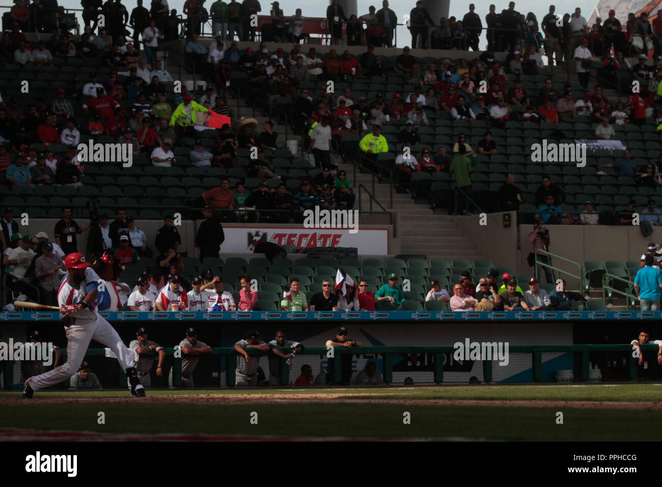 Andy Gonzalez (PuertoRico) durante la Serie del Caribe 2013 de Beisbol, Porto Rico vs Republica Dominicana , en el estadio el 2 de febre Sonora Banque D'Images