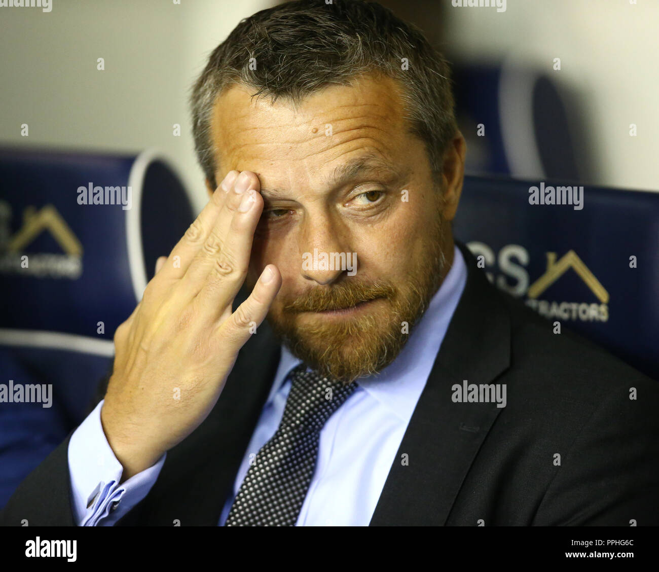 Gestionnaire de Fulham Ilaria Jokanovic  au cours de Carabao Cup 3e tour entre Millwall et Fulham lors de la Den Rez, Londres, Angleterre le 25 septembre 2018. Banque D'Images