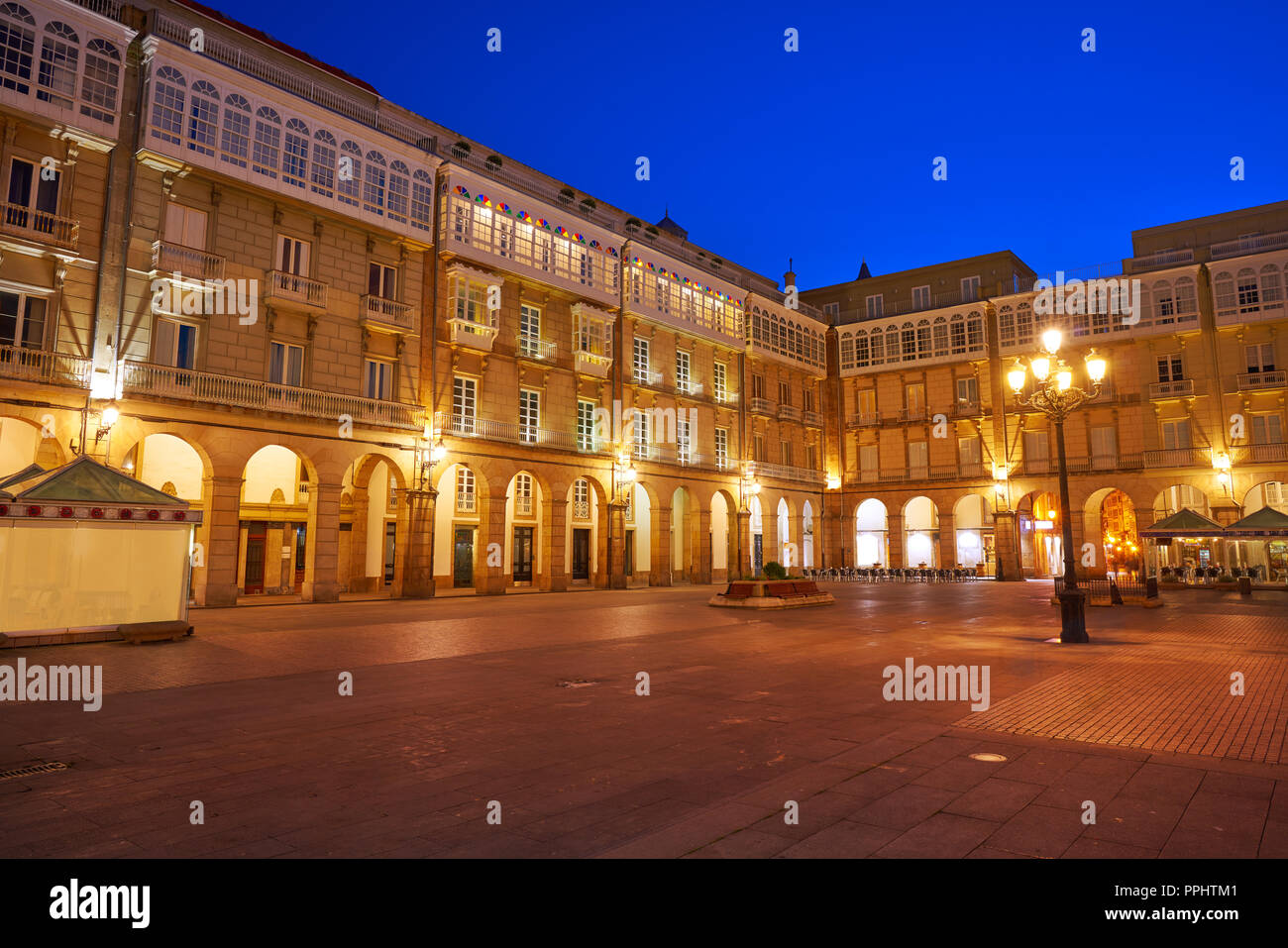 La Coruna Maria Pita Square de la Galice Espagne Banque D'Images