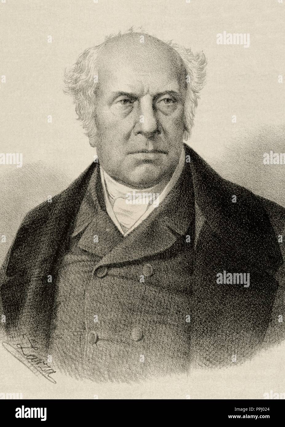 Pierre Antoine Berryer (1790-1868). Avocat français et le président. La gravure. Banque D'Images