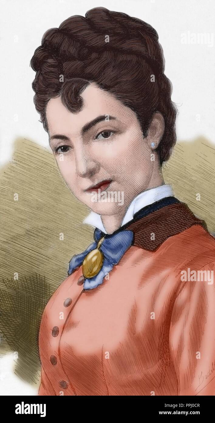 Erminia Borghi-Mamo (1855-1941). La soprano française. Gravure de l'espagnol et l'American Illustration, 1878. De couleur. Banque D'Images