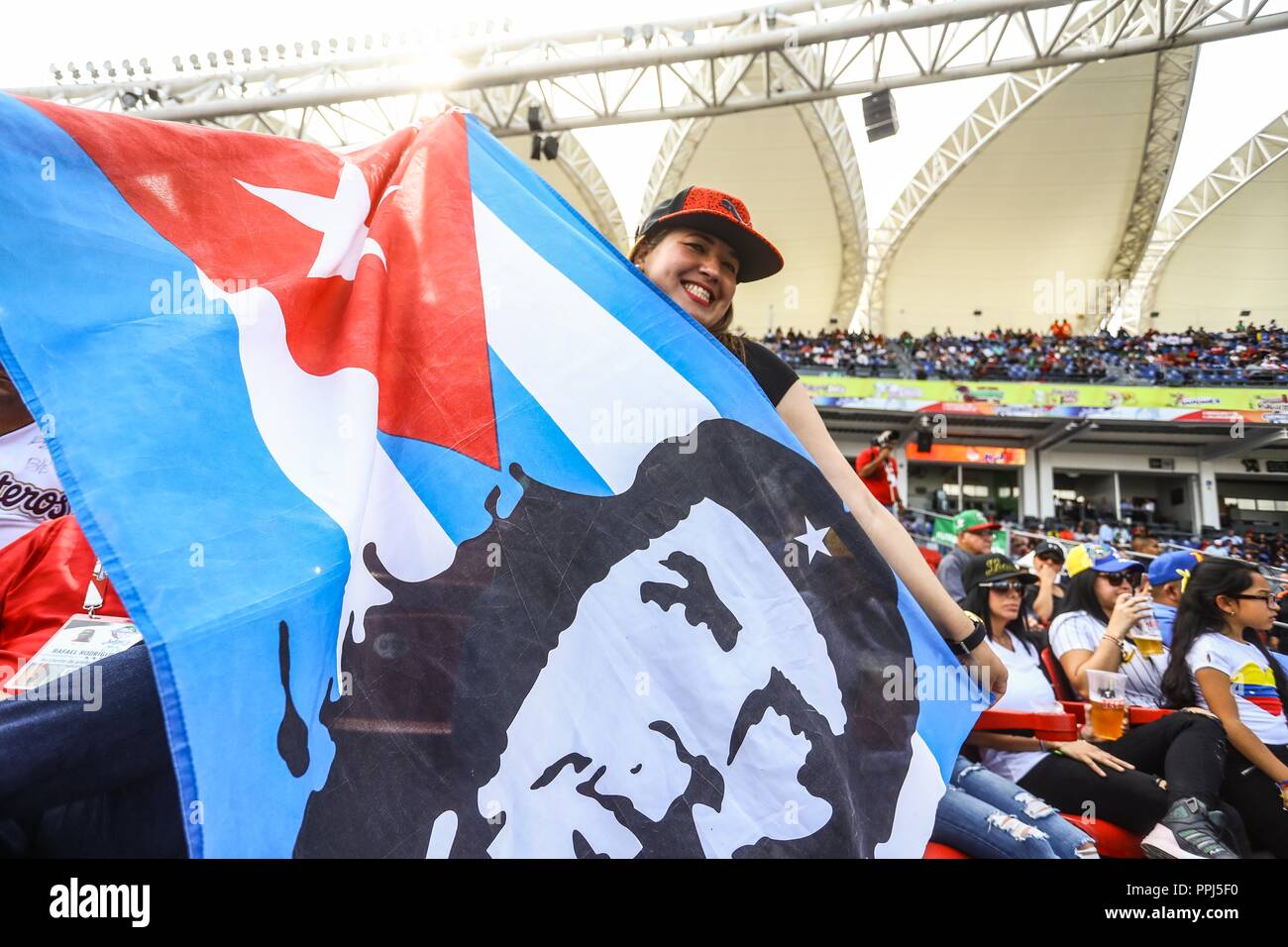 Baseball touchés mis couleur et atmosphère dans le stade Jalisco de Charros, durant les matchs des équipes du Mexique, Cuba, Puerto Rico, République Dominicaine Banque D'Images