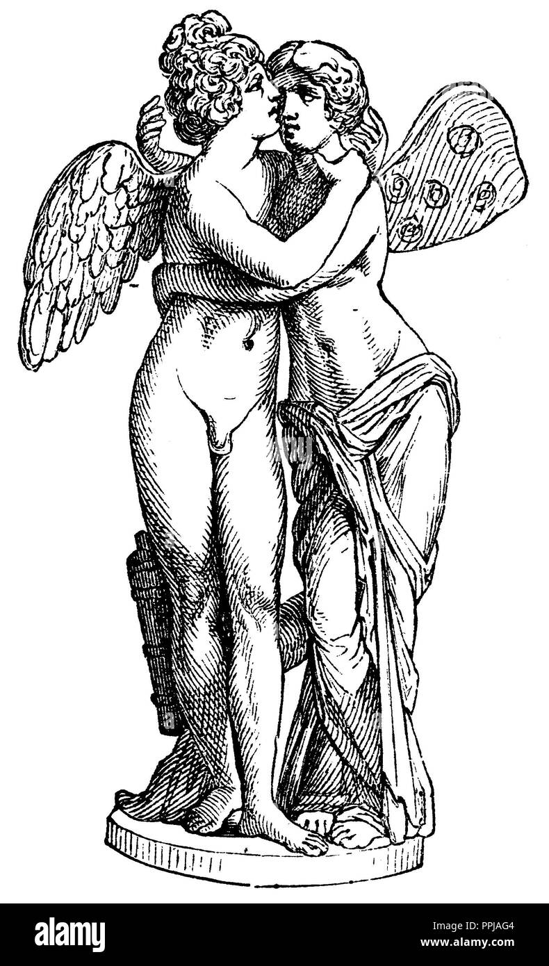 Éros et Psyché, hug, anonym 1867 Banque D'Images