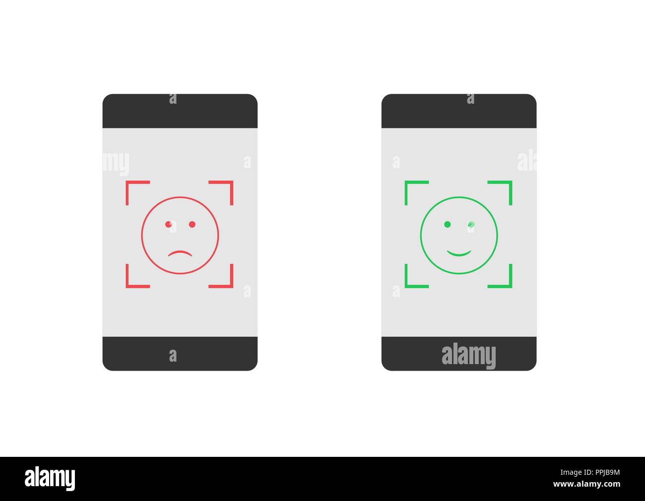 Icônes de numérisation face Illustration de Vecteur