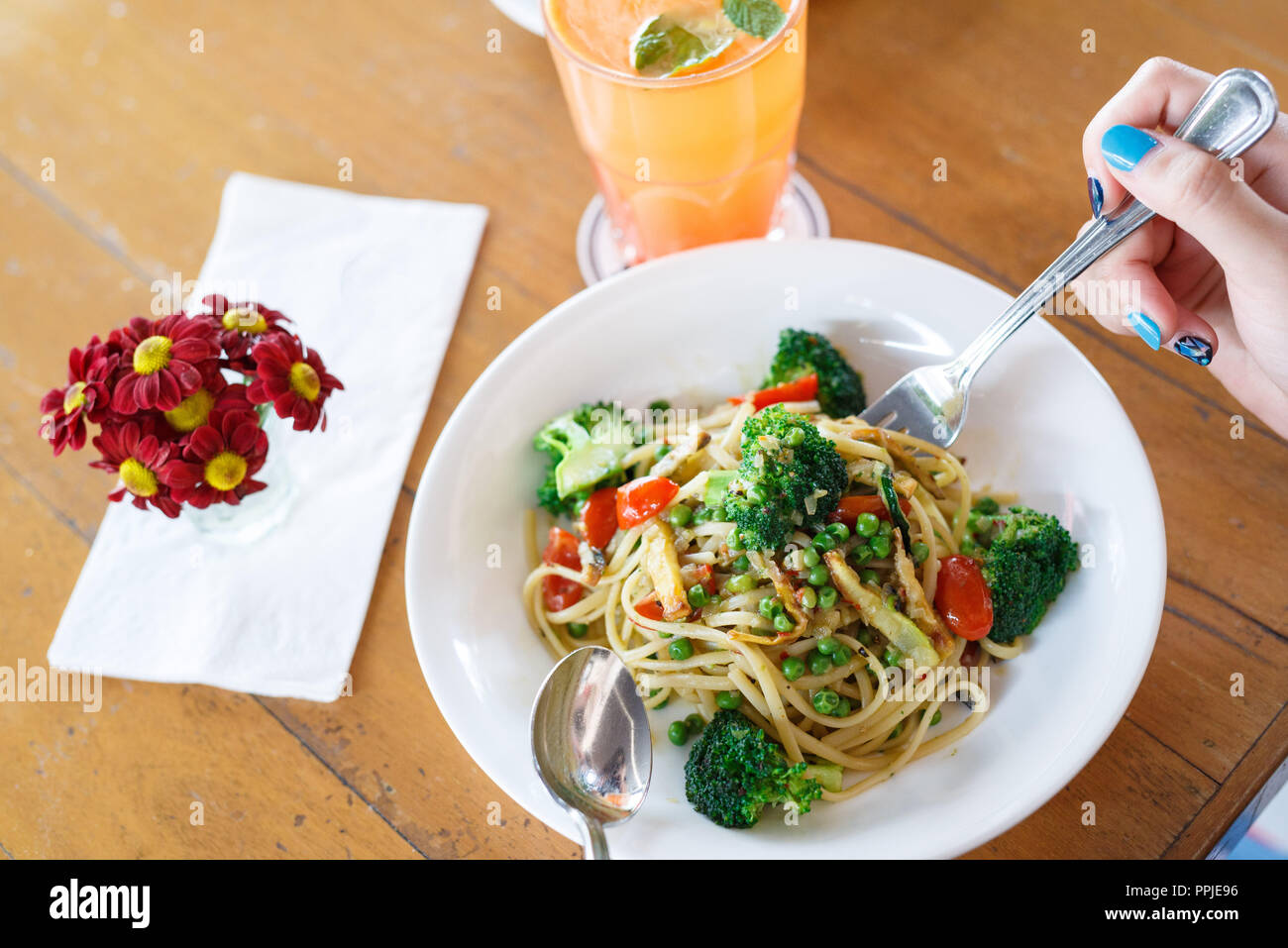 De la photographie alimentaire plat de pâtes italiennes Banque D'Images