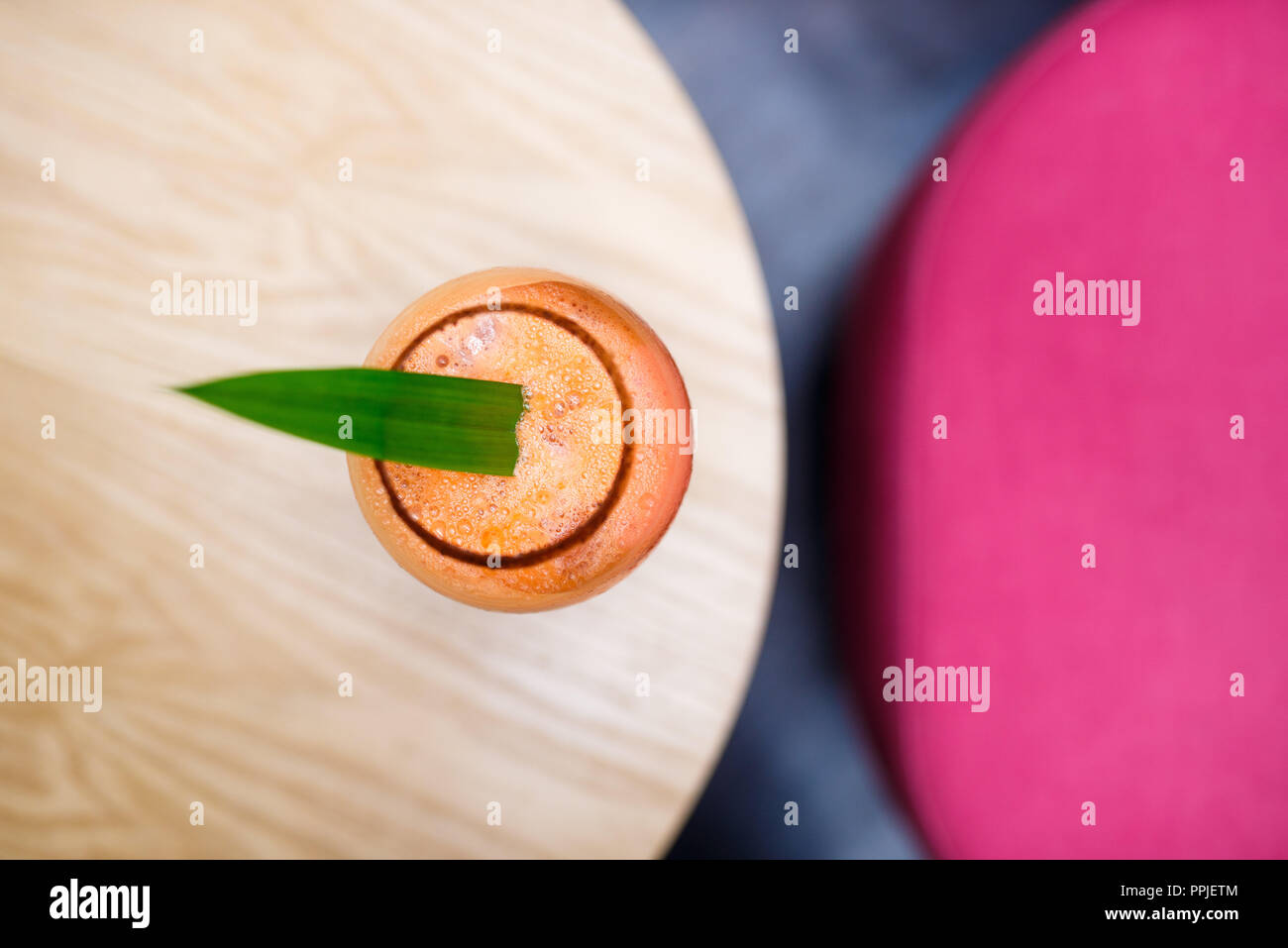 La photographie alimentaire boissons de spécialité close up servi dans des verres de fantaisie Banque D'Images