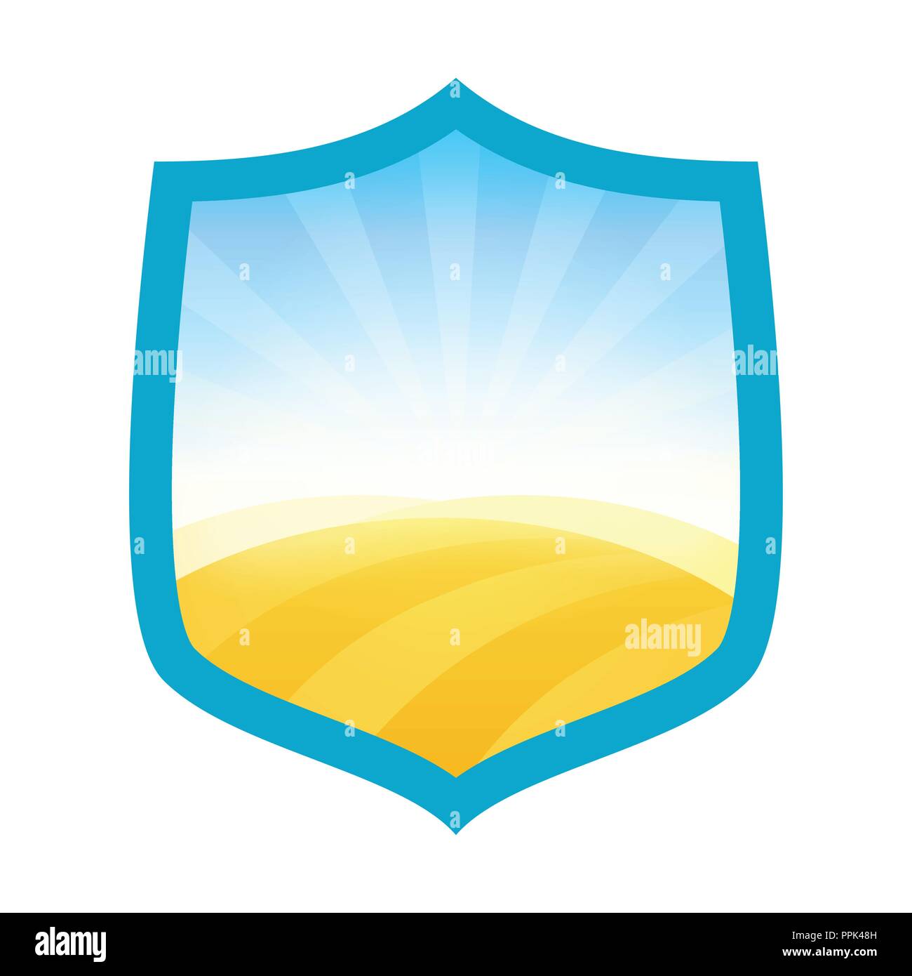 Champ de blé d'or under Blue Sky Illustration de Vecteur