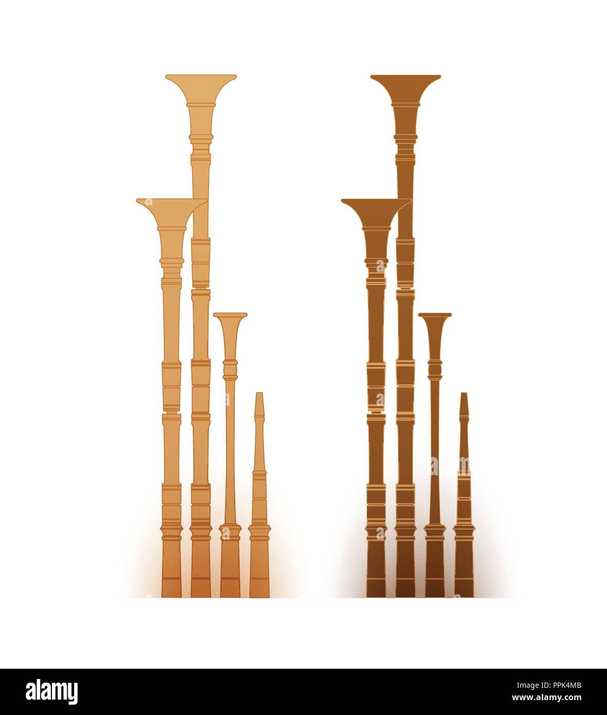 Logo pour Club folklore celtique avec cornemuses Illustration, instrument de musique ethnique. Illustration de Vecteur