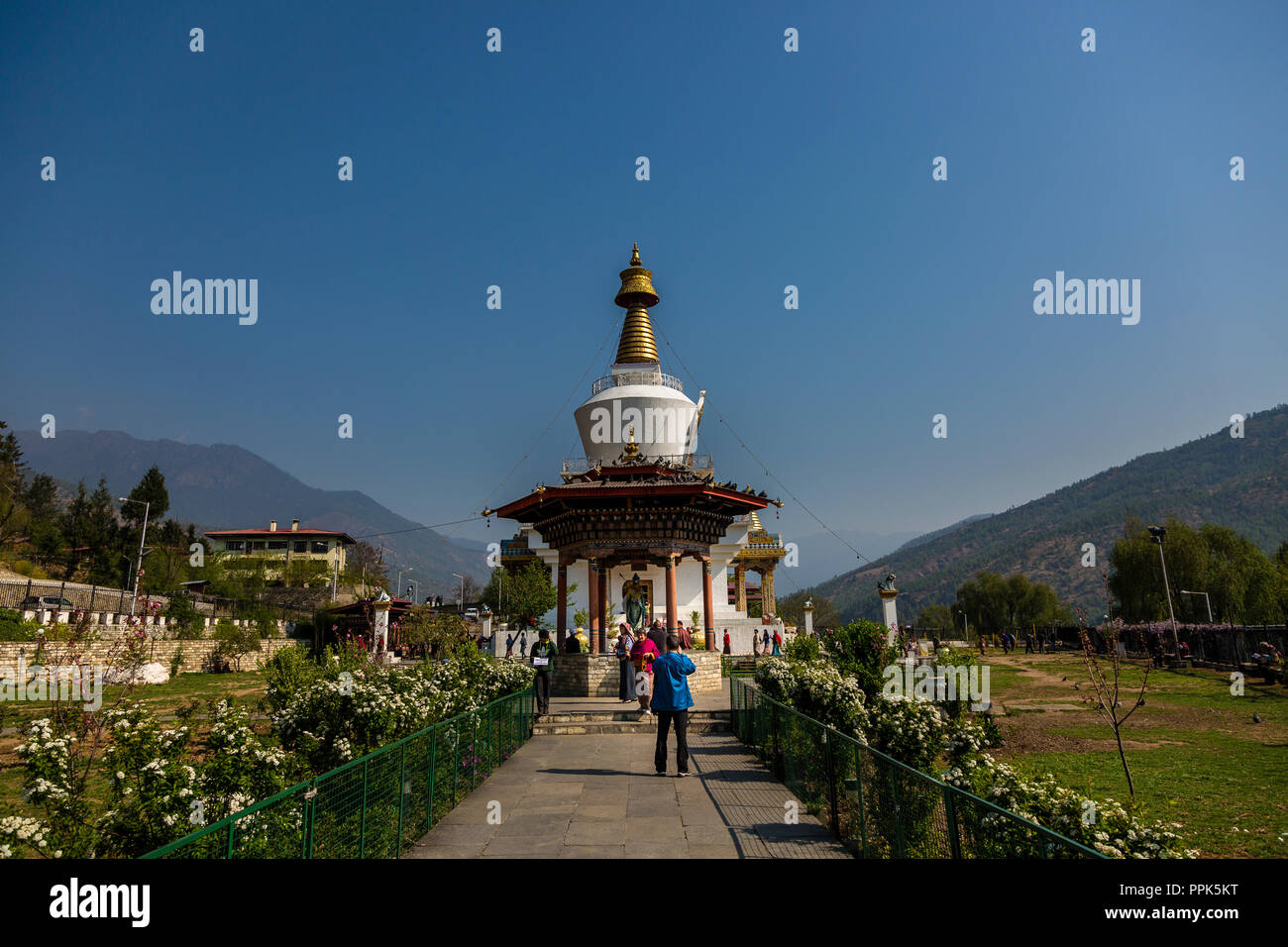 Le National Memorial Chorten à Thimpu, la capitale du royaume himalayen du Bhoutan Banque D'Images