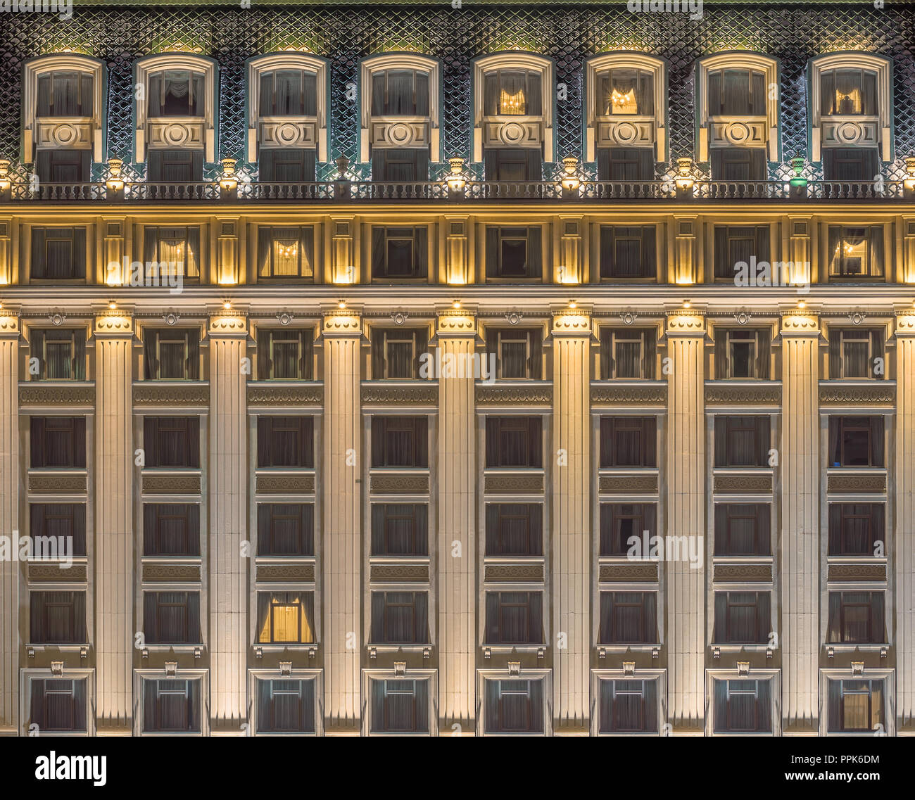 Façade de luxe lumineux Banque D'Images