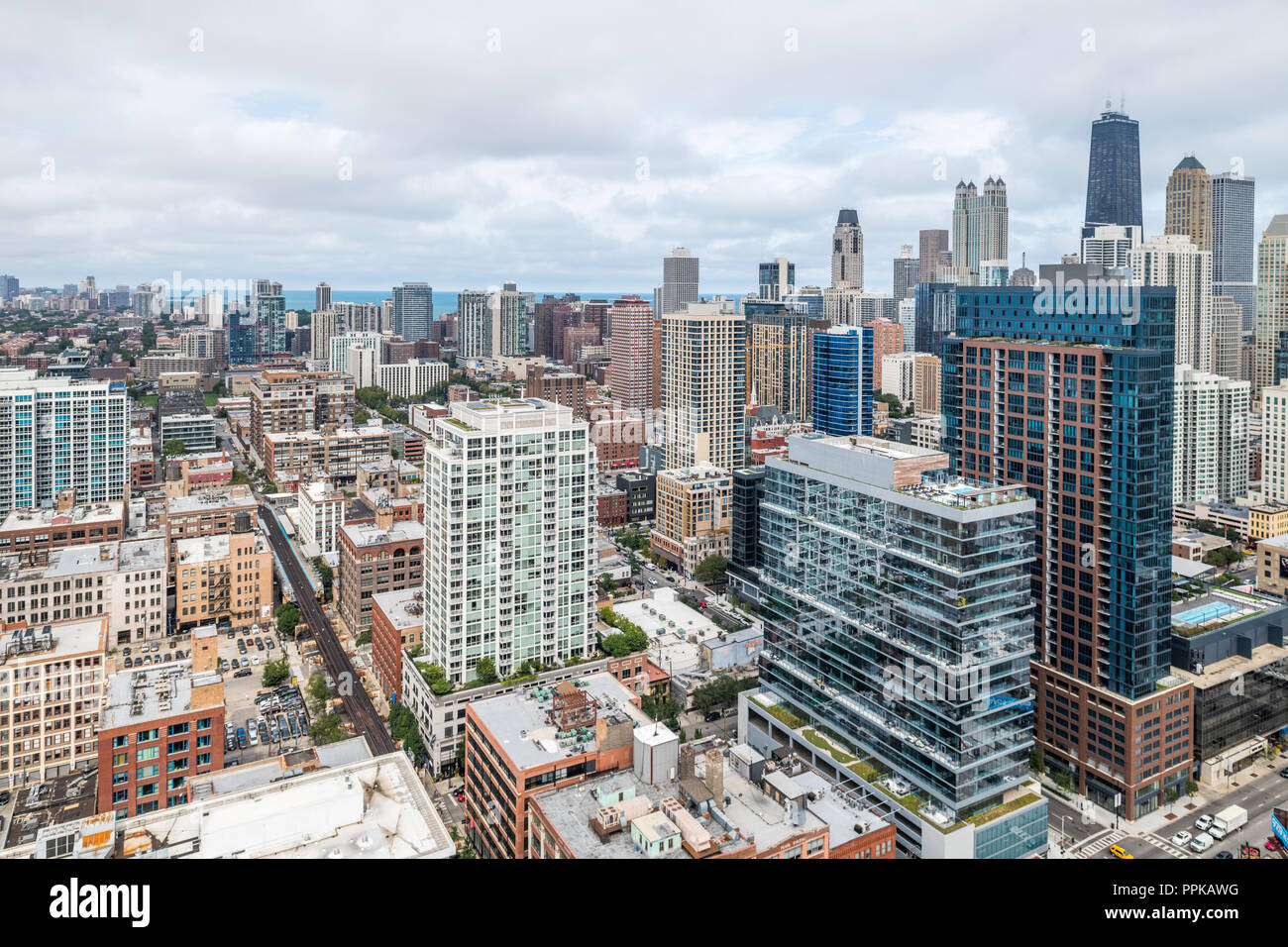 Vue aérienne du centre-ville de Chicago Banque D'Images