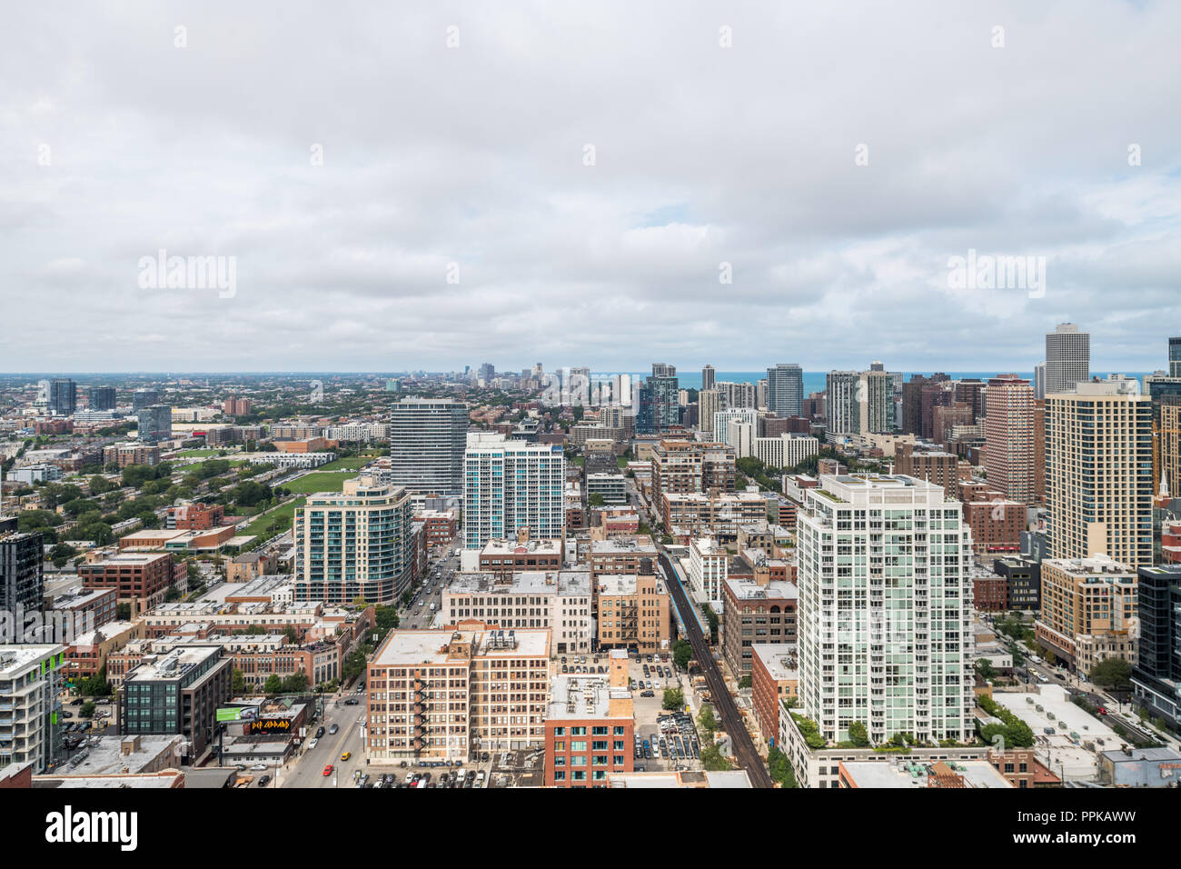 Vue aérienne du centre-ville de Chicago Banque D'Images