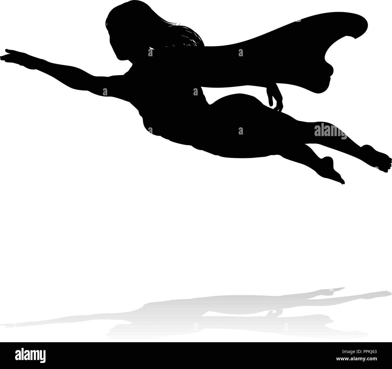 Femme Silhouette de super-héros Illustration de Vecteur